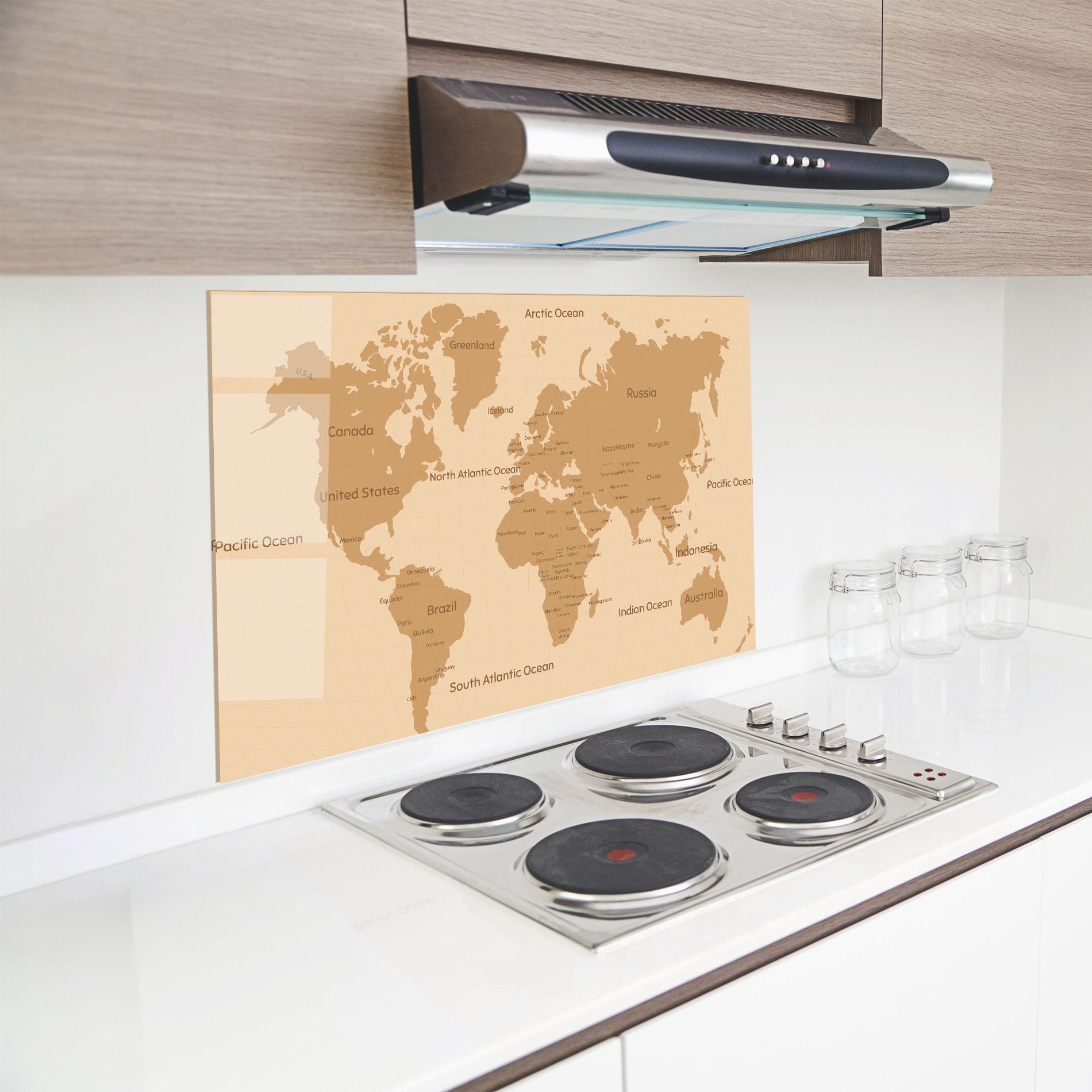 Konyhai üveg hátfal Ocean Old Map mockup 8