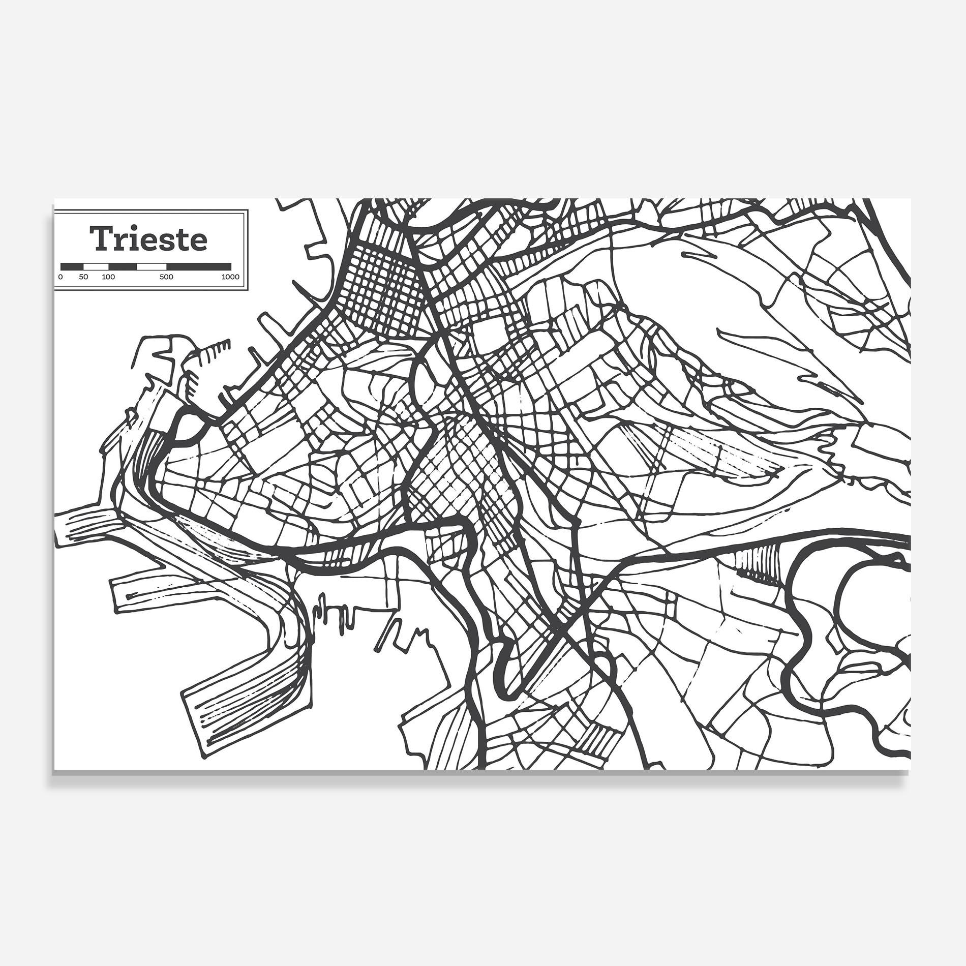 Konyhai üveg hátfal Trieste Map mockup 0