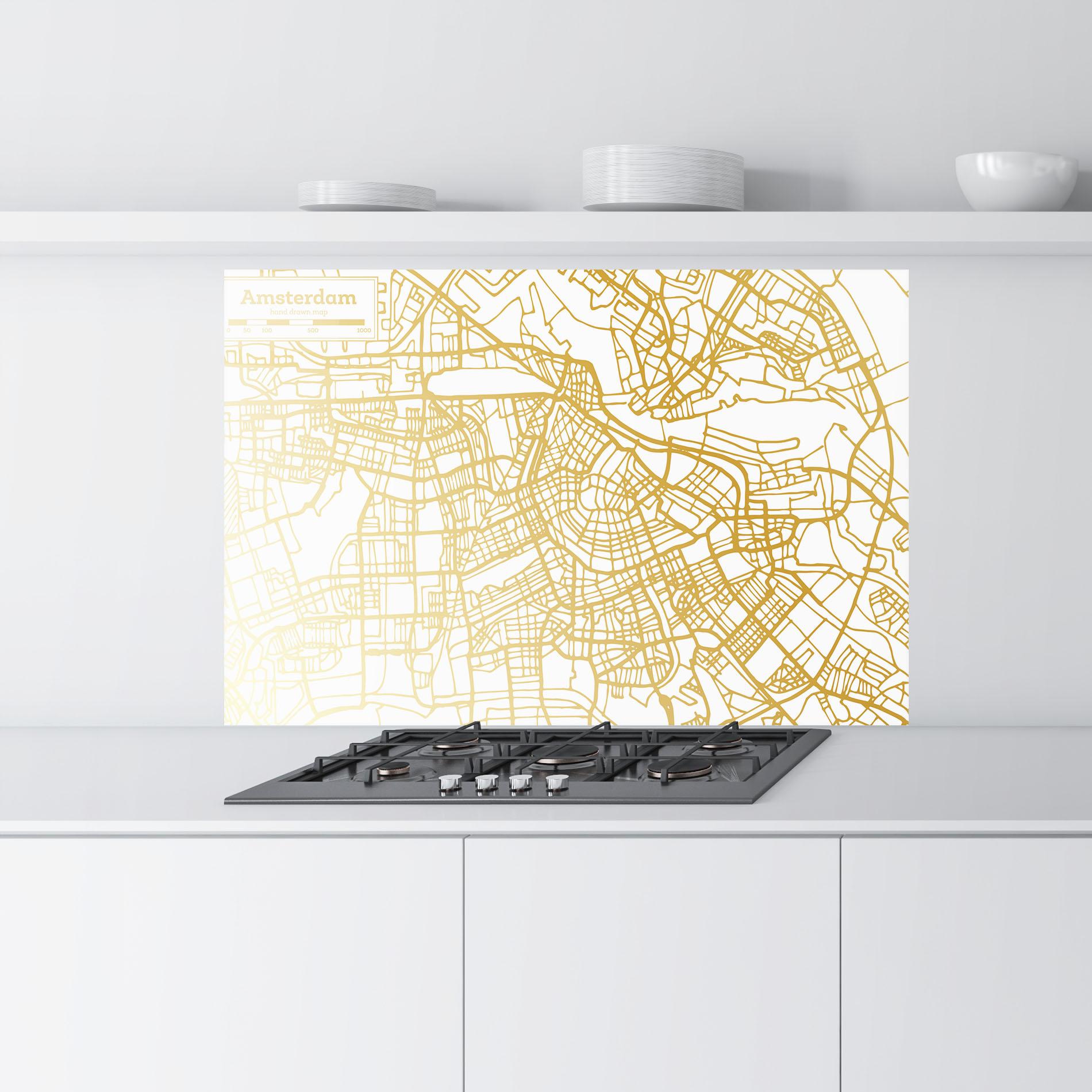 Konyhai üveg hátfal Amsterdam Gold Map mockup 9