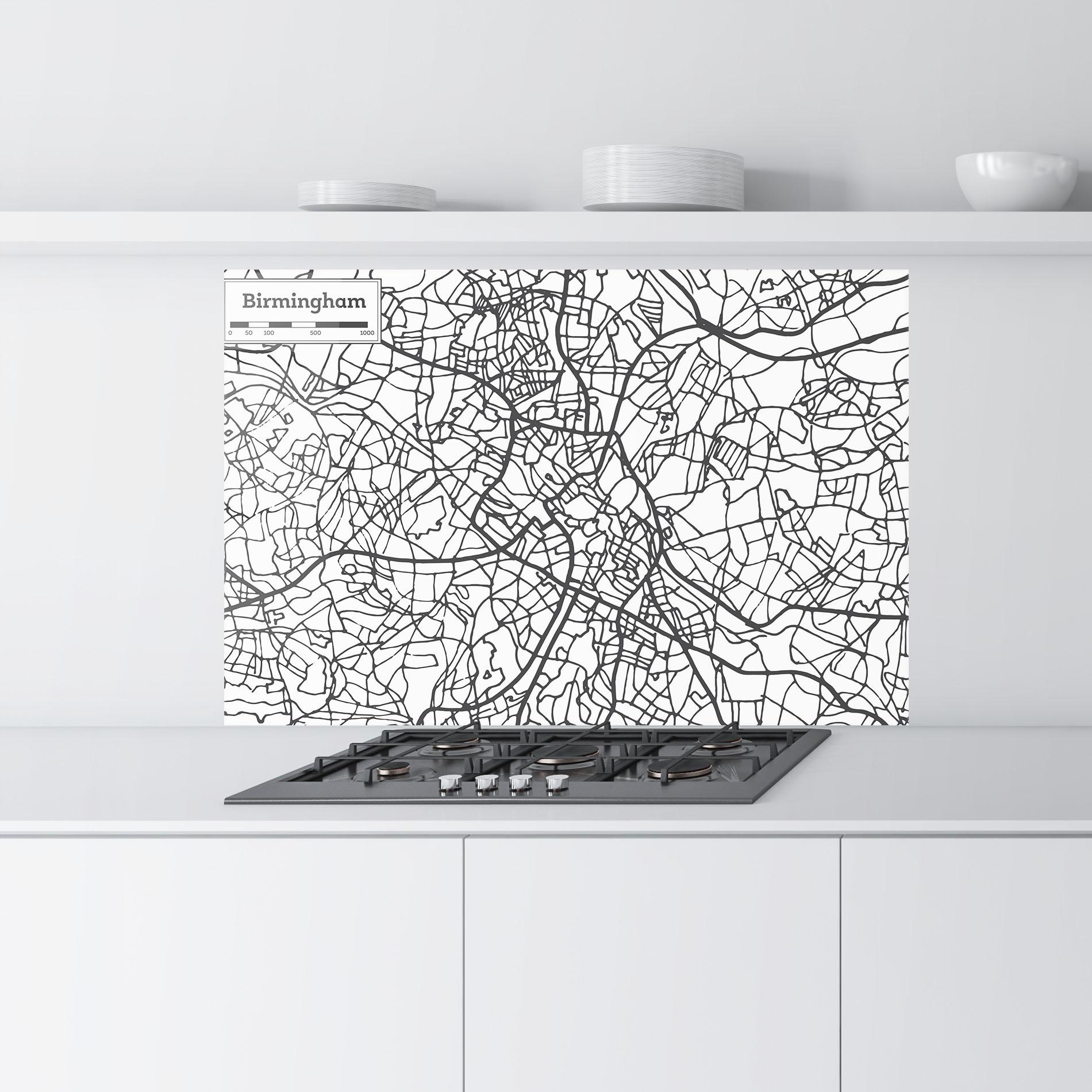 Konyhai üveg hátfal Birmingham Map mockup 9