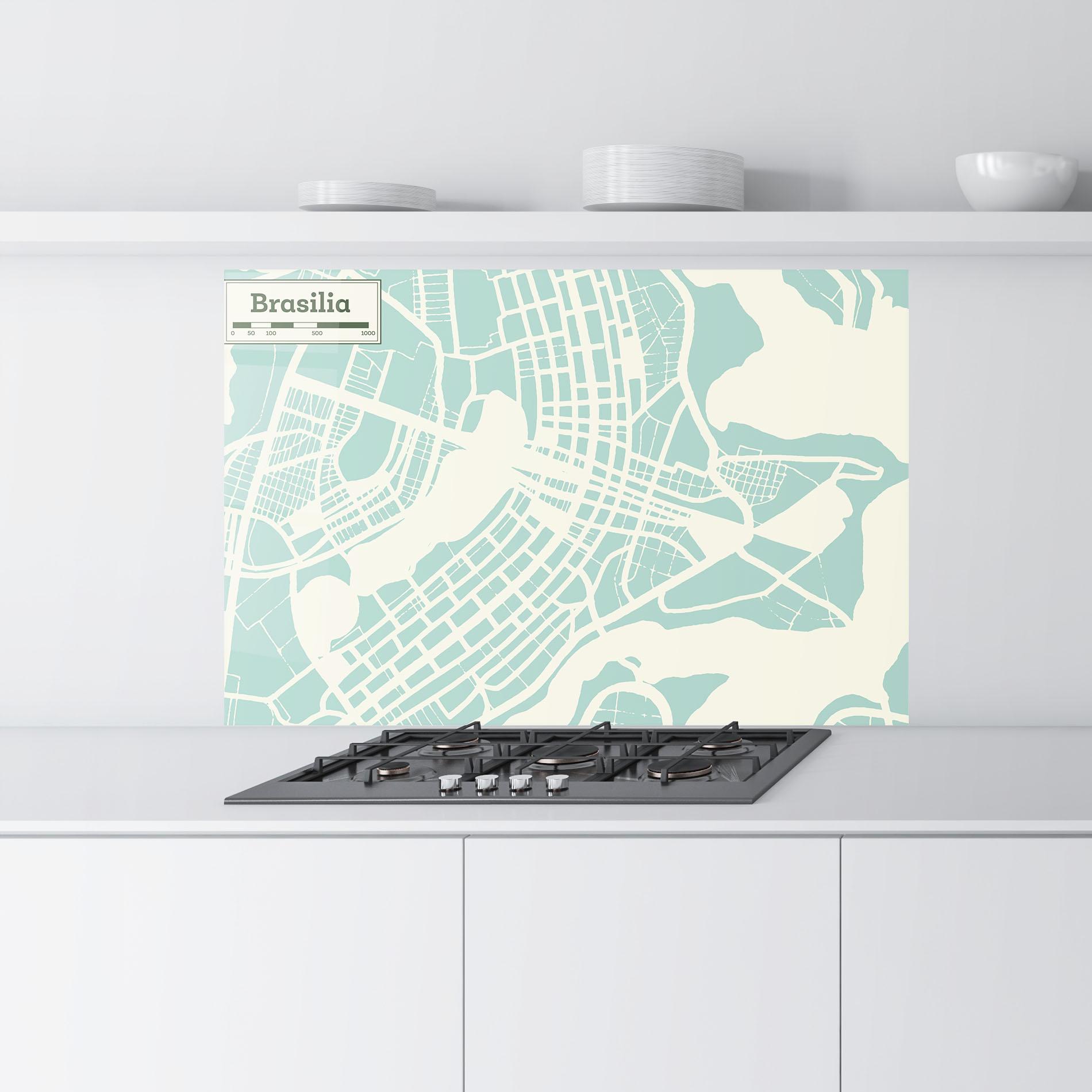 Konyhai üveg hátfal Brasilia Map mockup 9