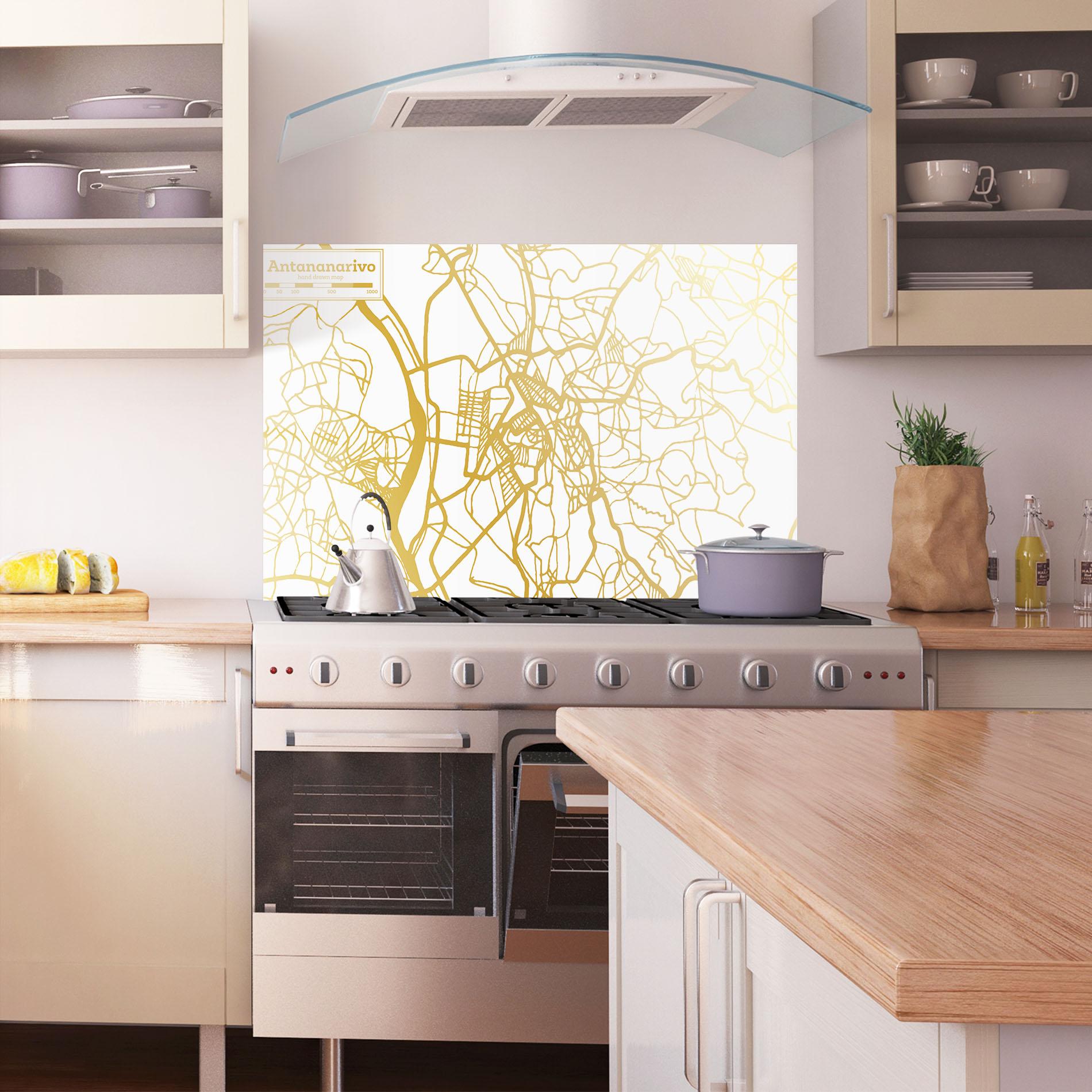 Konyhai üveg hátfal Antananarivo Map mockup 1
