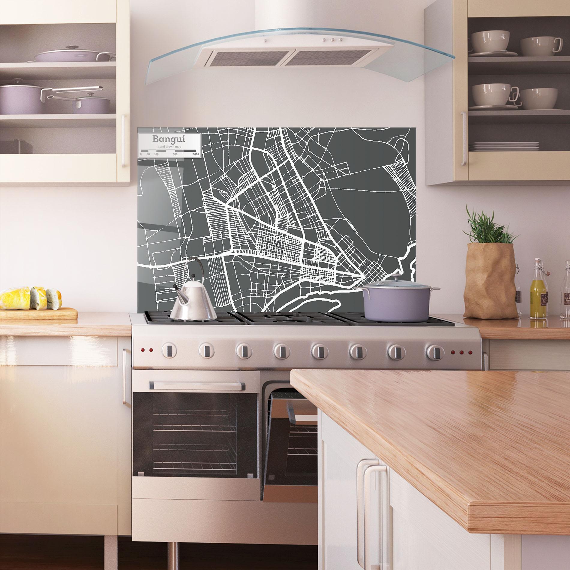 Konyhai üveg hátfal Bangui Map mockup 1