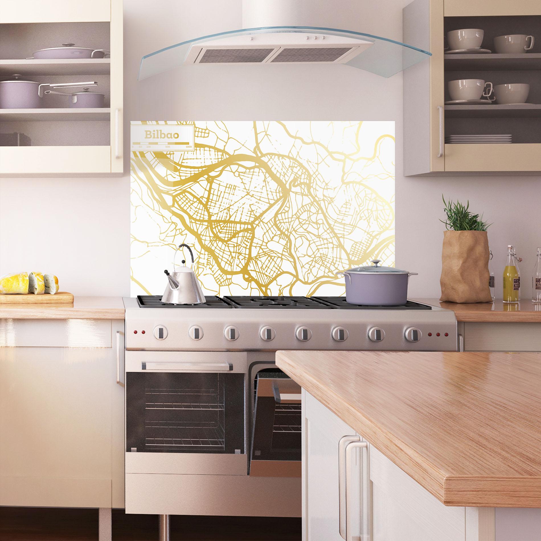 Konyhai üveg hátfal Bilbao Gold Map mockup 1
