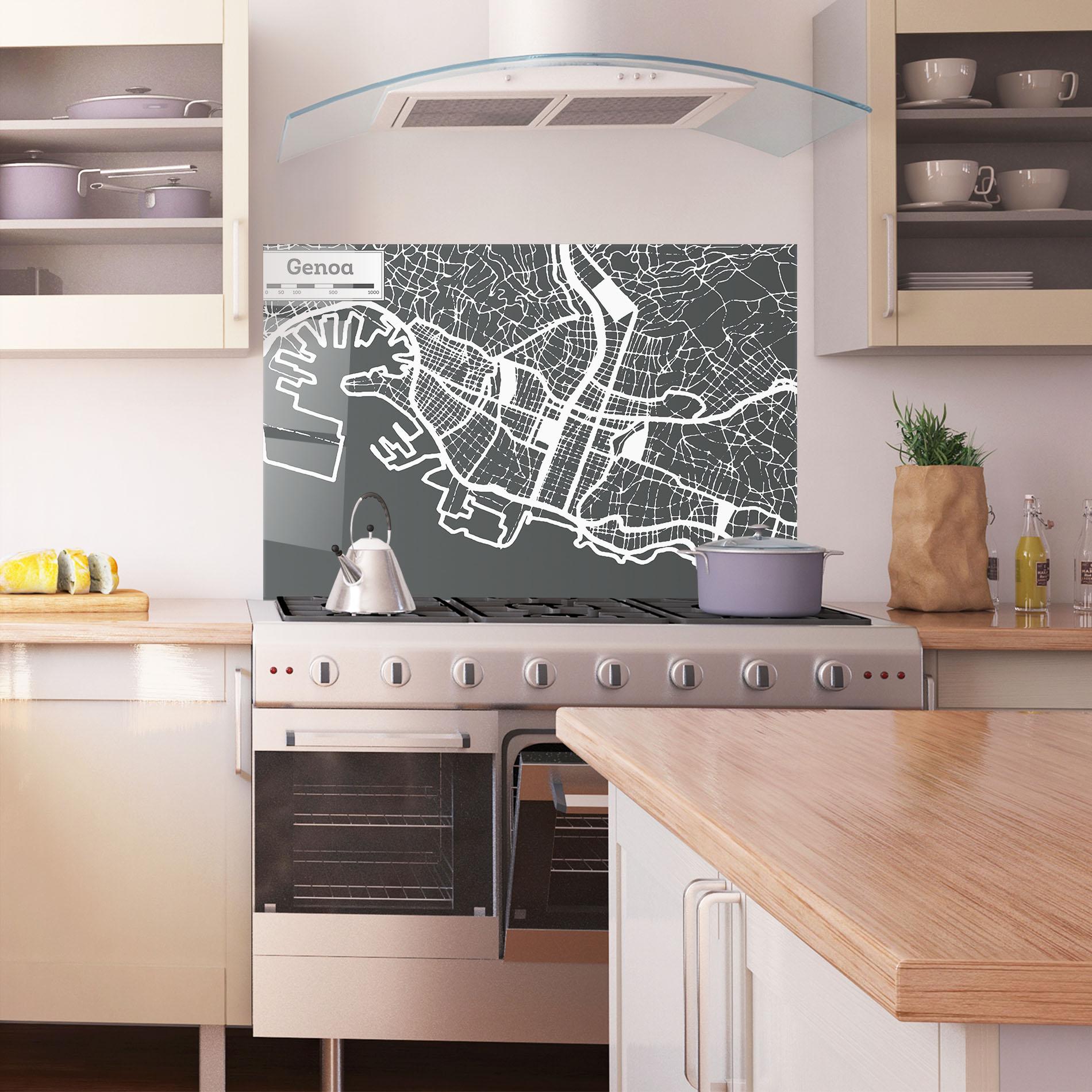 Konyhai üveg hátfal Genoa Map mockup 1