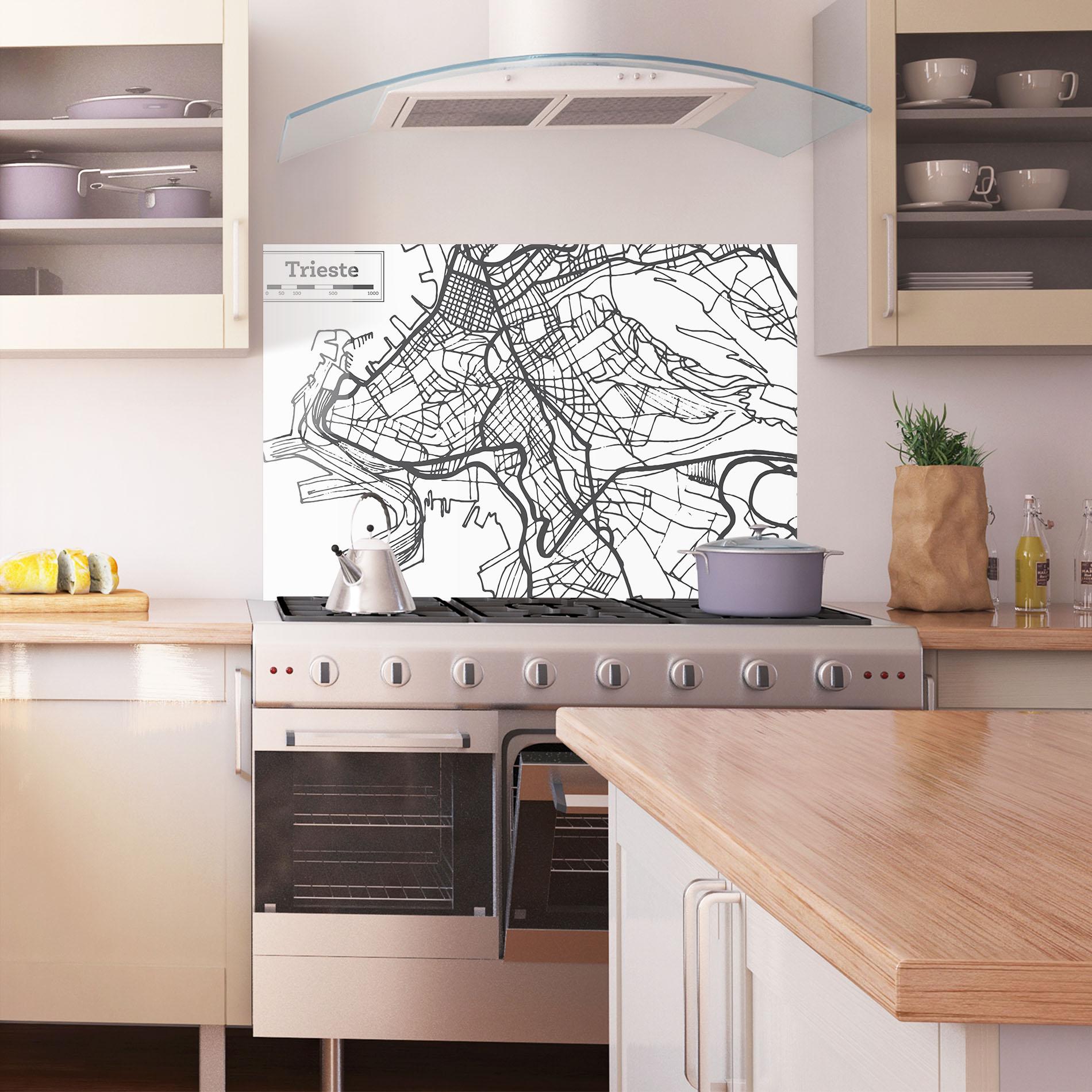Konyhai üveg hátfal Trieste Map mockup 1