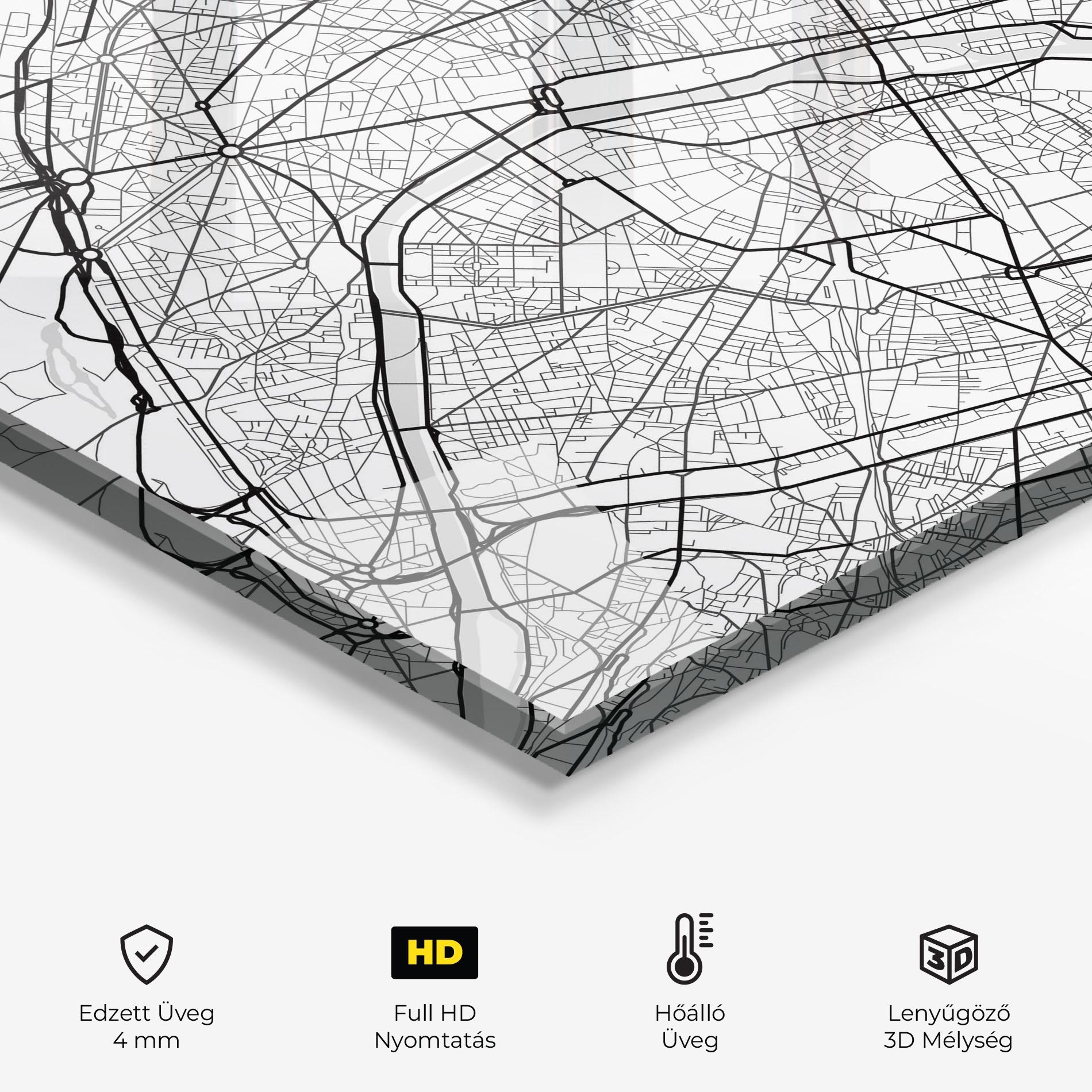 Konyhai üveg hátfal City Black Line mockup 2