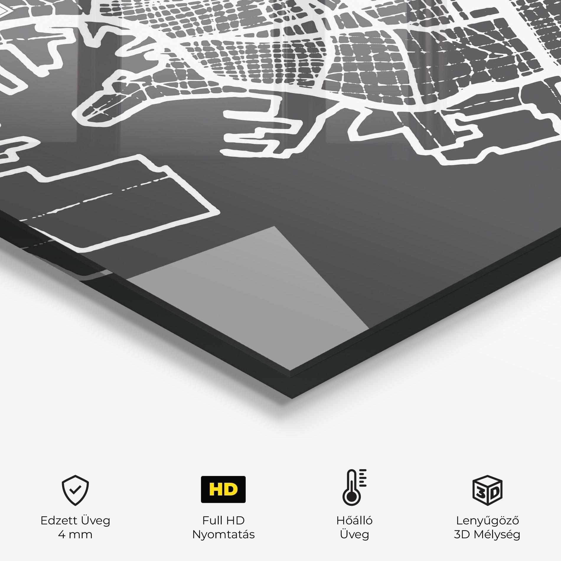 Konyhai üveg hátfal Genoa Map mockup 2
