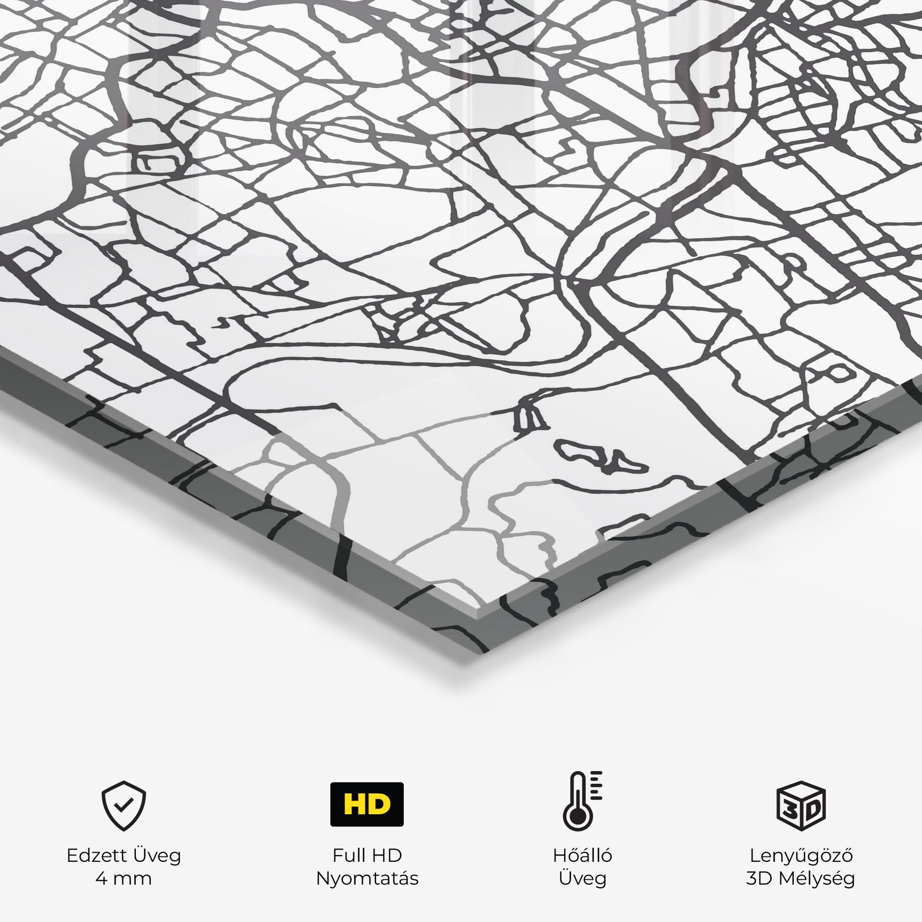 Konyhai üveg hátfal Hyderabad Map mockup 2