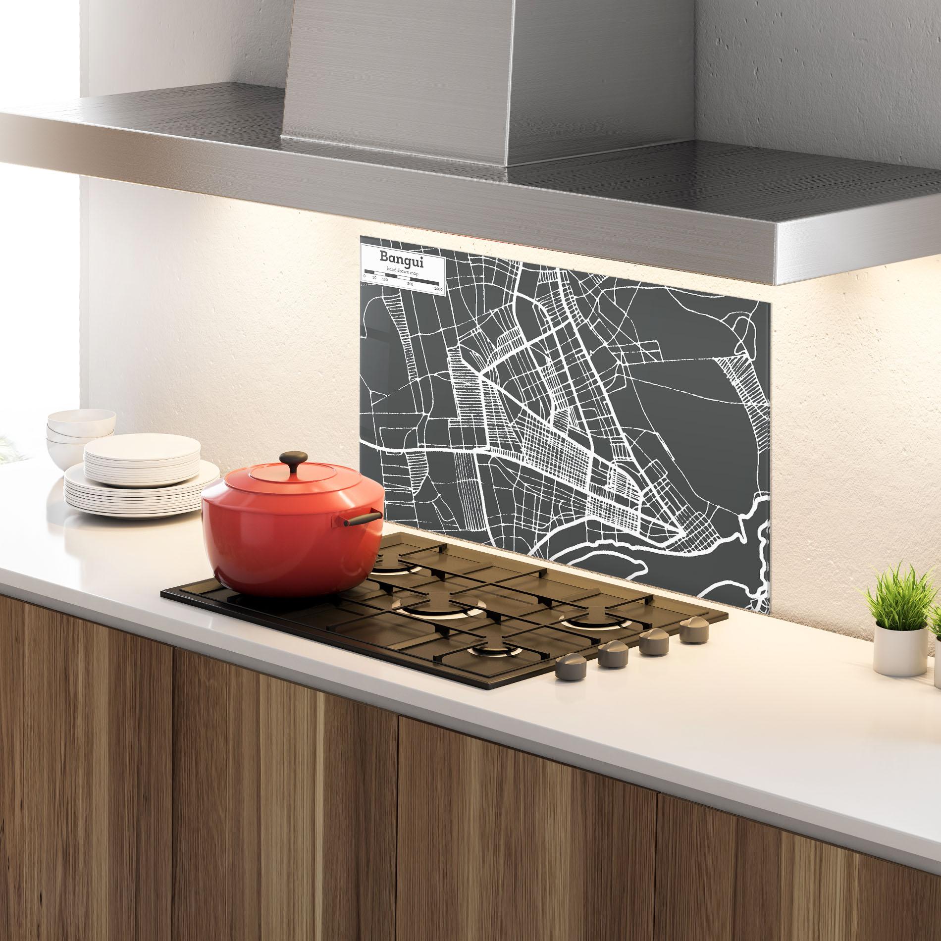 Konyhai üveg hátfal Bangui Map mockup 4