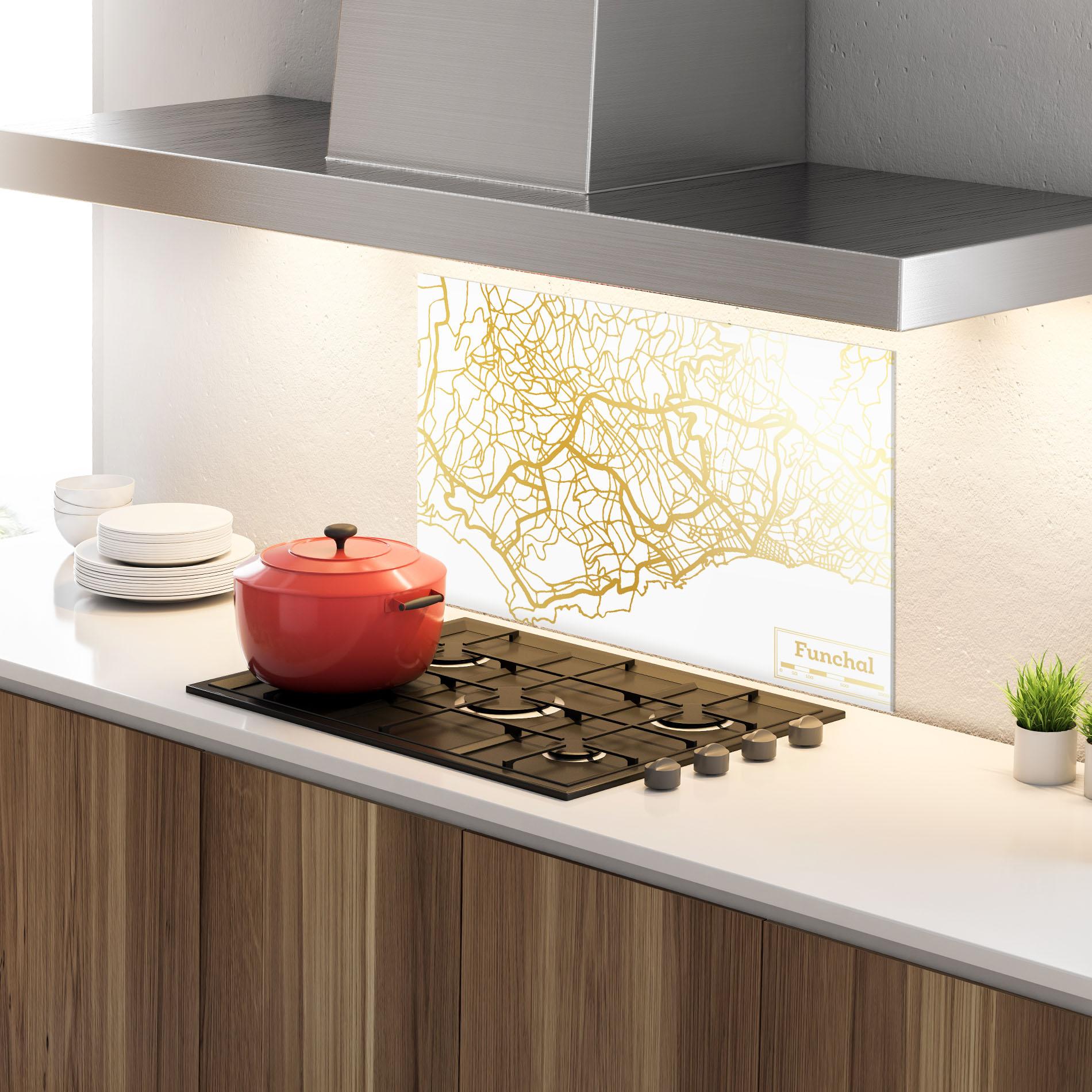 Konyhai üveg hátfal Funchal Gold Map mockup 4