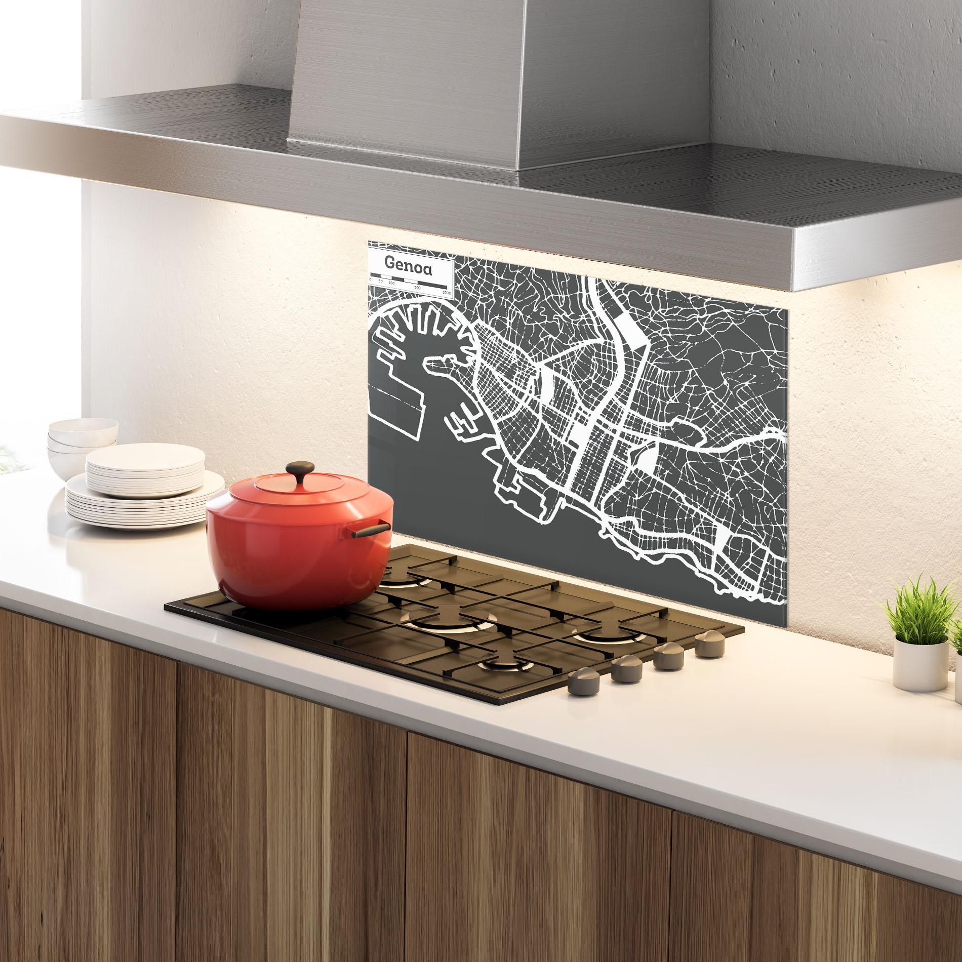Konyhai üveg hátfal Genoa Map mockup 4