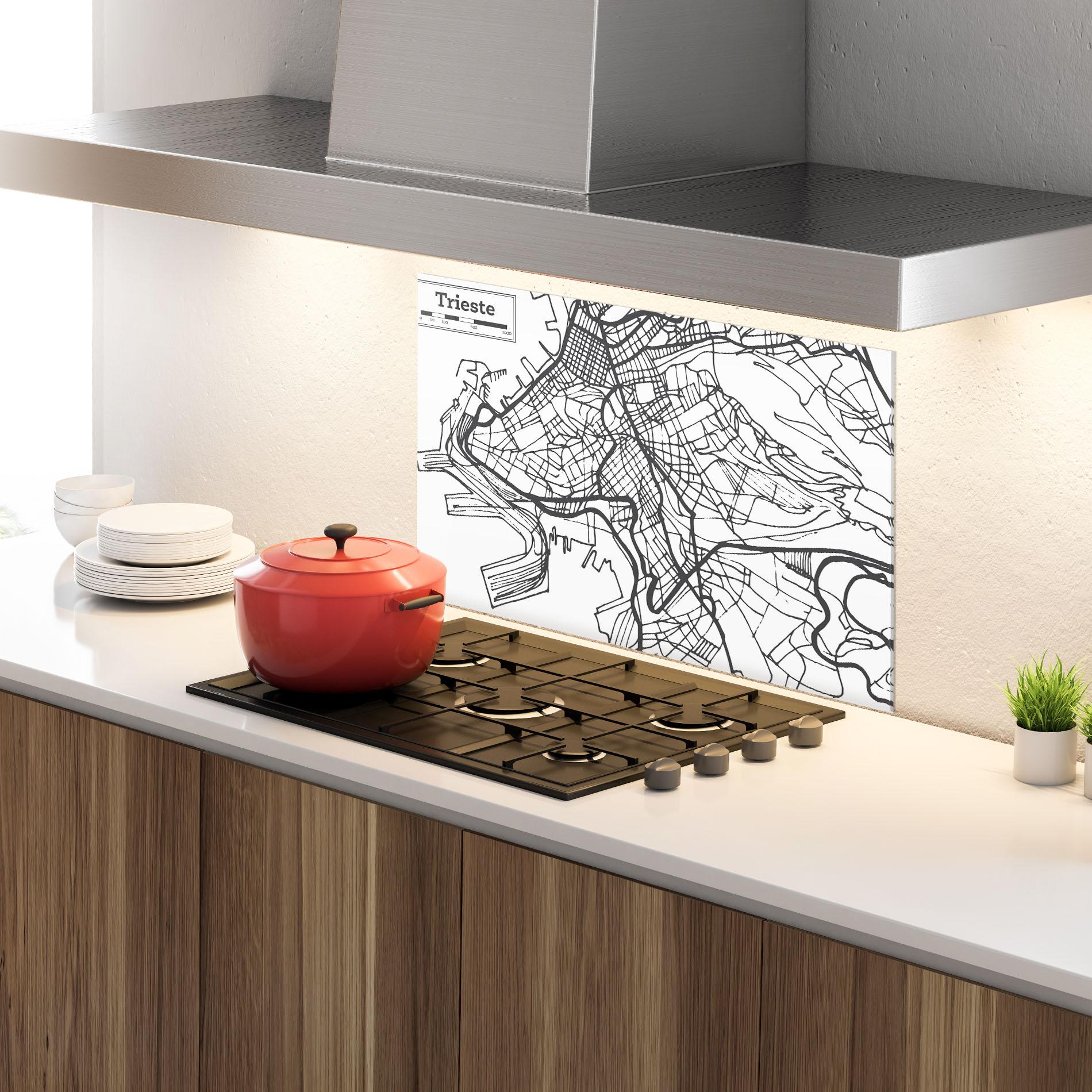 Konyhai üveg hátfal Trieste Map mockup 4