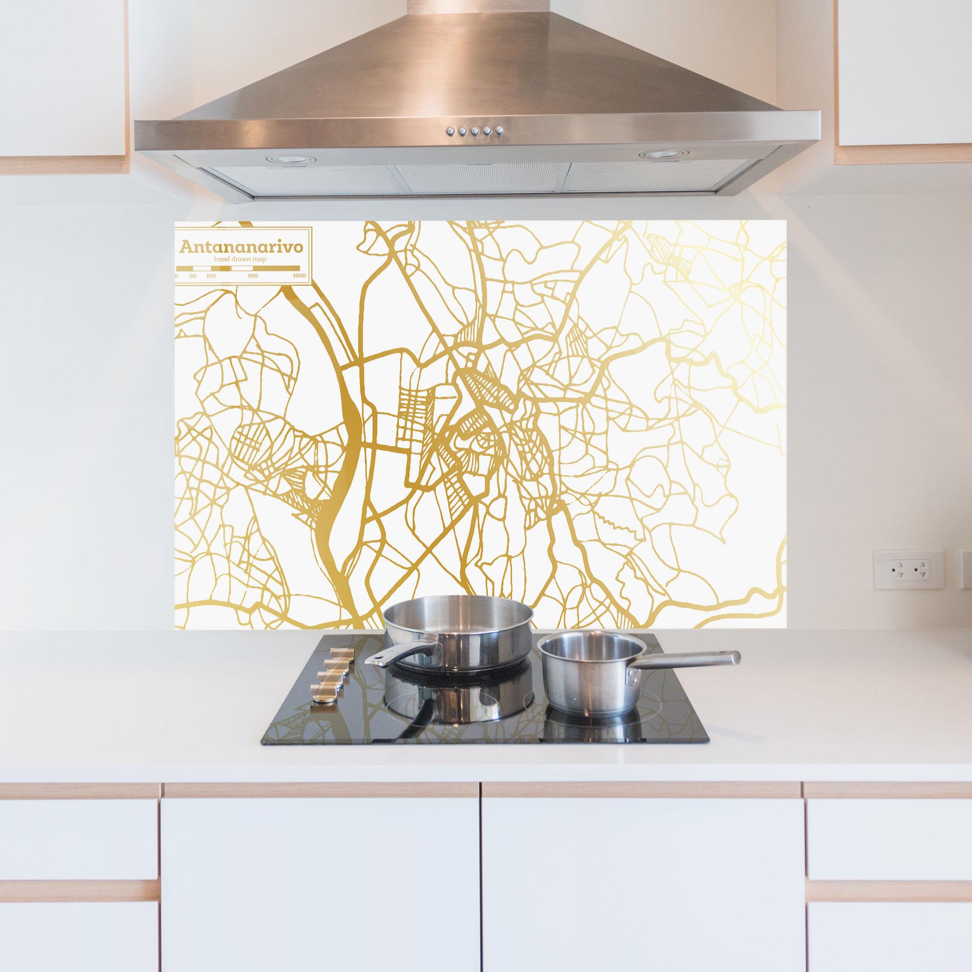 Konyhai üveg hátfal Antananarivo Map mockup 5