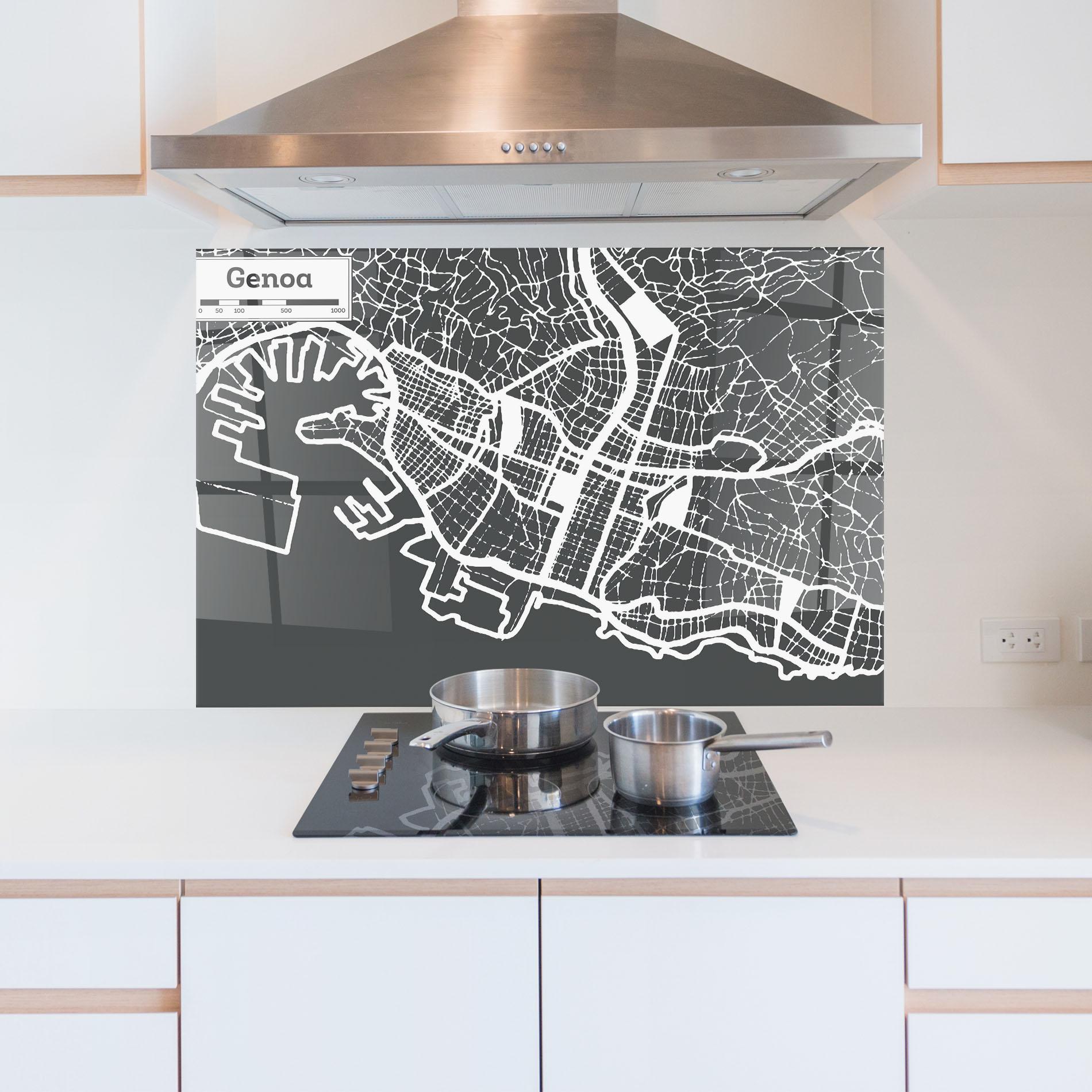 Konyhai üveg hátfal Genoa Map mockup 5