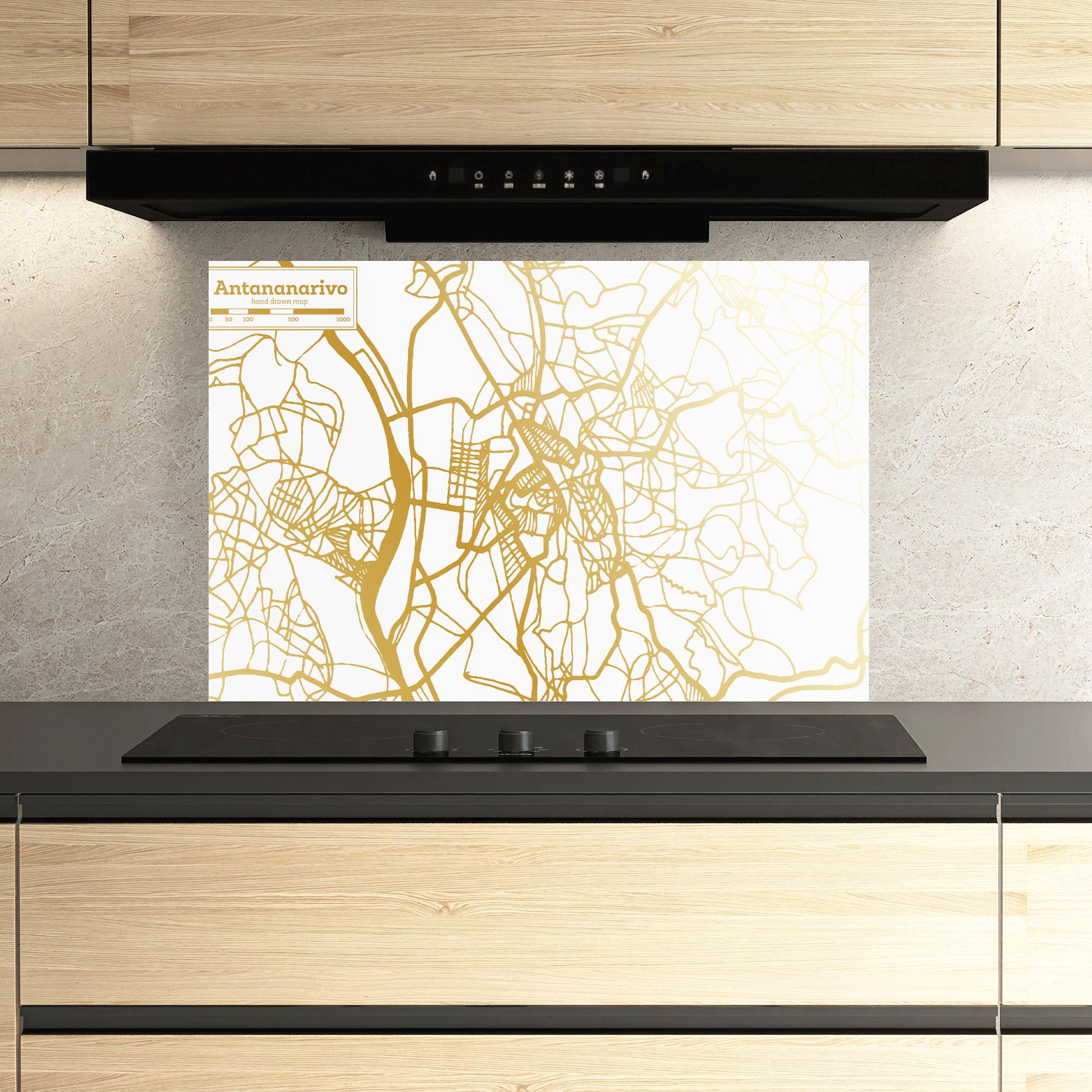 Konyhai üveg hátfal Antananarivo Map mockup 3