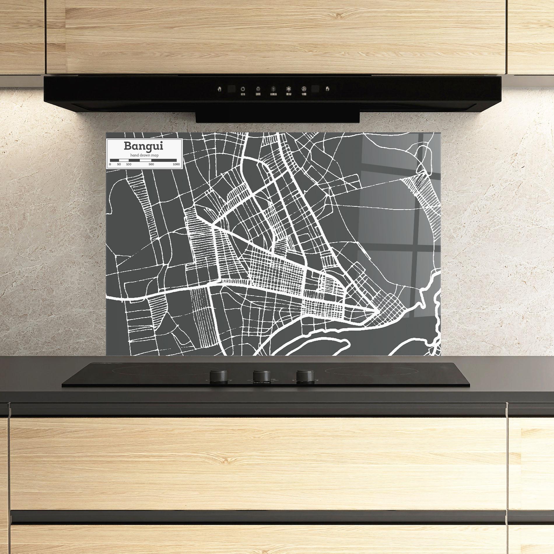 Konyhai üveg hátfal Bangui Map mockup 3