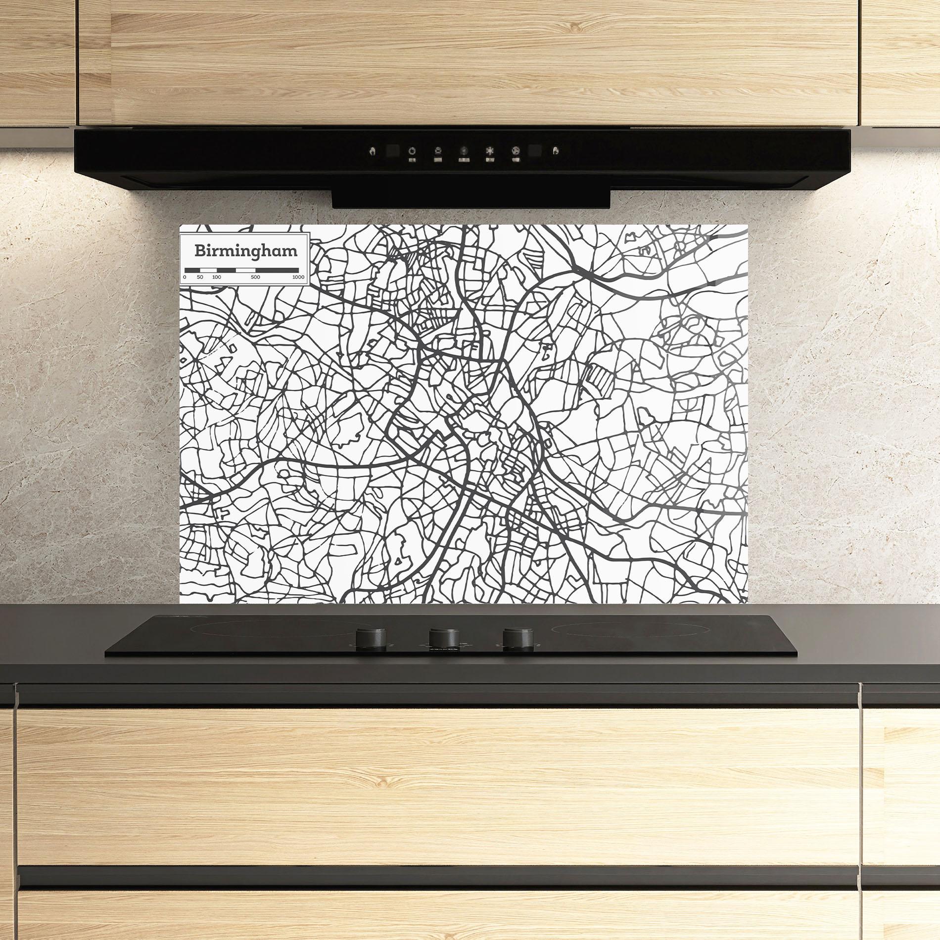 Konyhai üveg hátfal Birmingham Map mockup 3