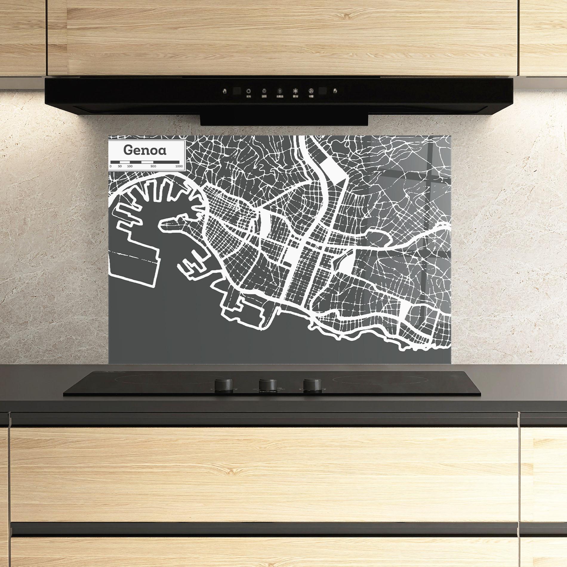 Konyhai üveg hátfal Genoa Map mockup 3
