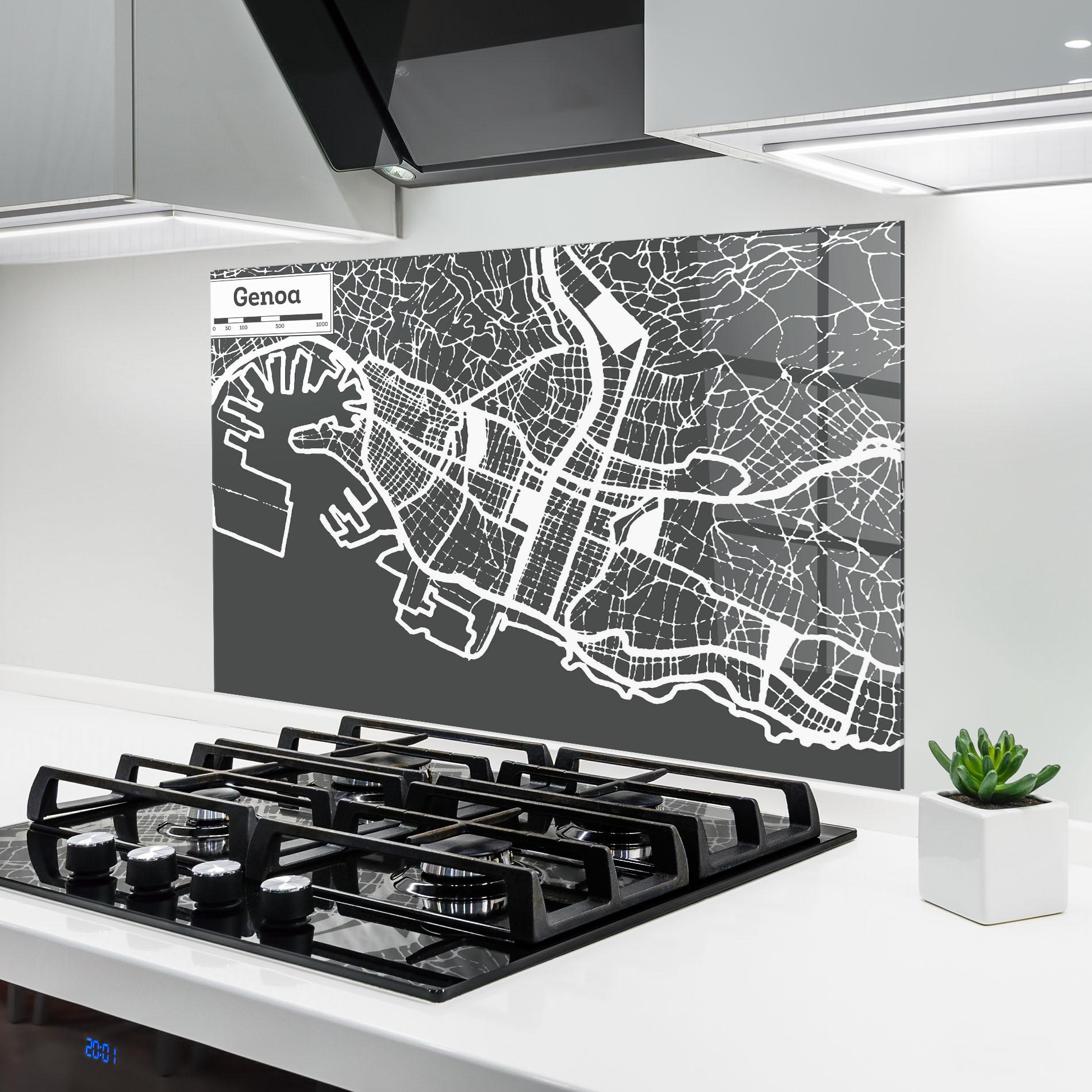 Konyhai üveg hátfal Genoa Map mockup 6