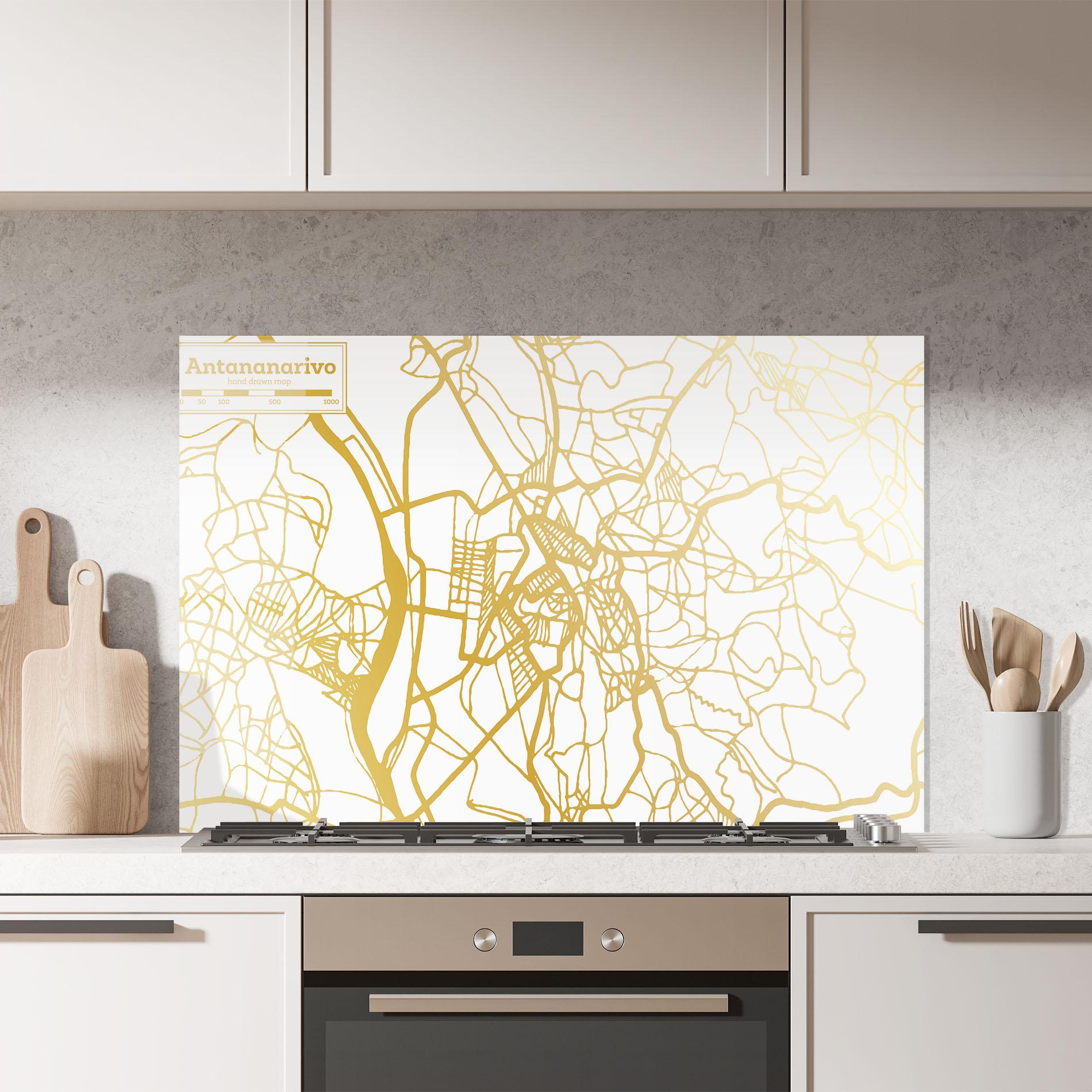 Konyhai üveg hátfal Antananarivo Map mockup 7