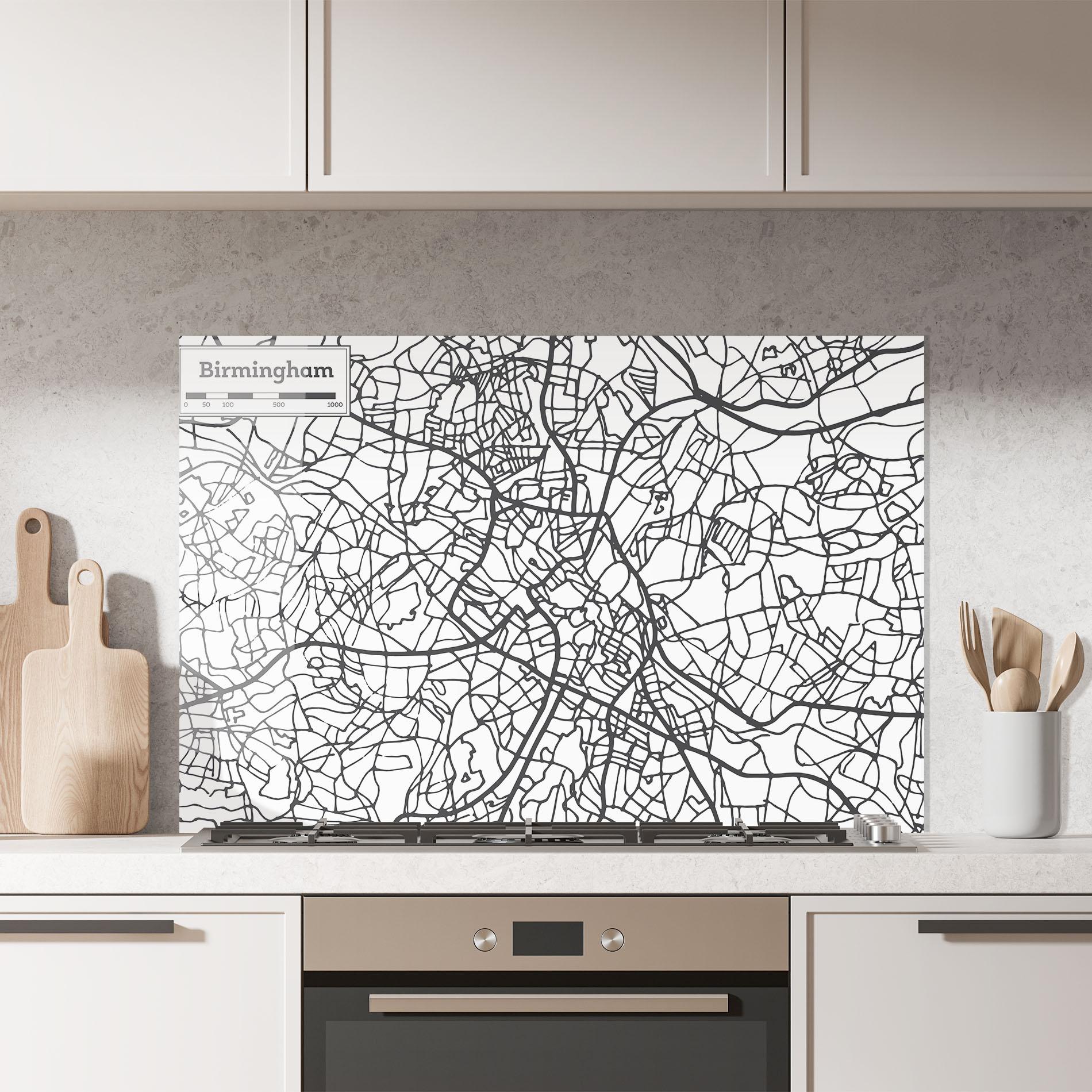 Konyhai üveg hátfal Birmingham Map mockup 7