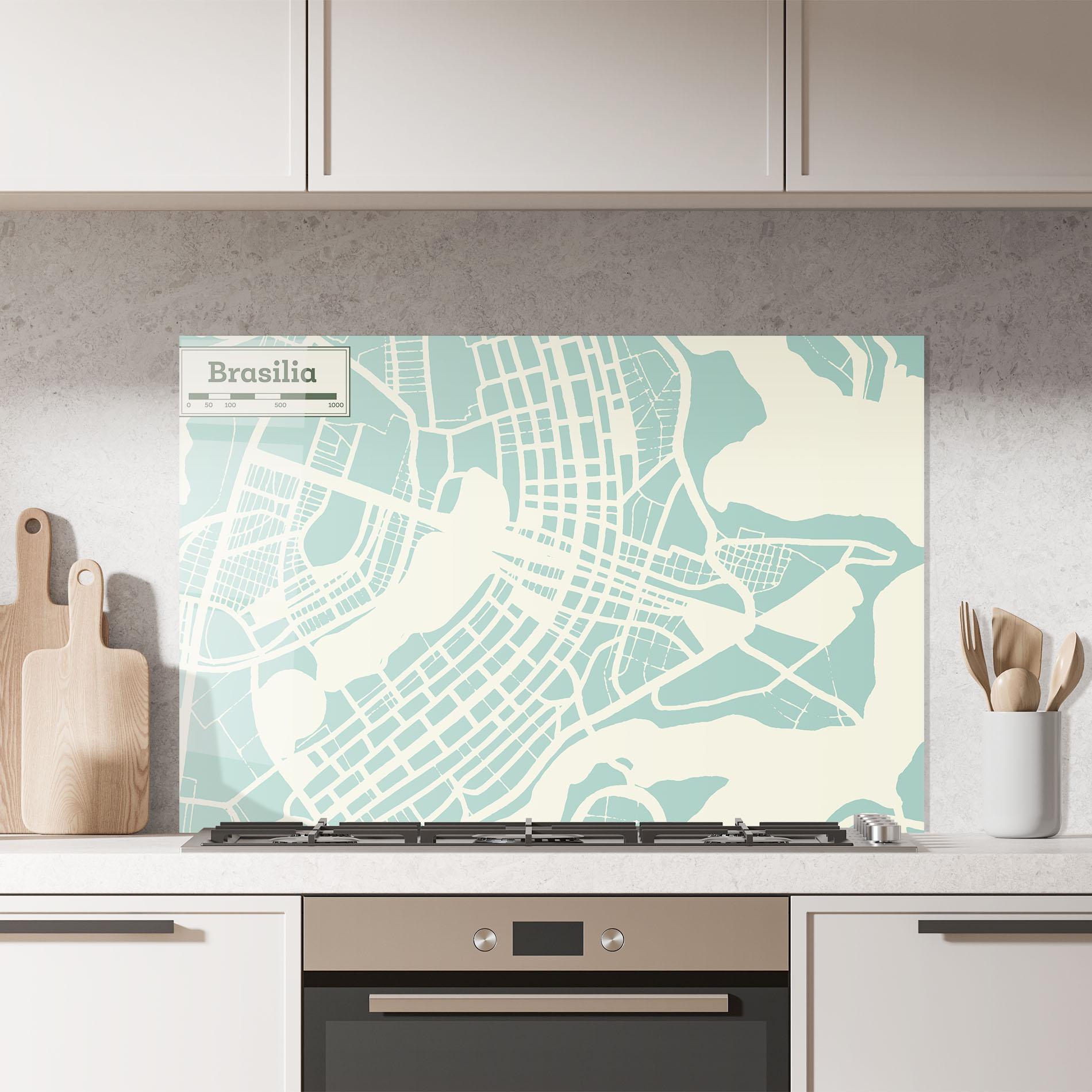 Konyhai üveg hátfal Brasilia Map mockup 7