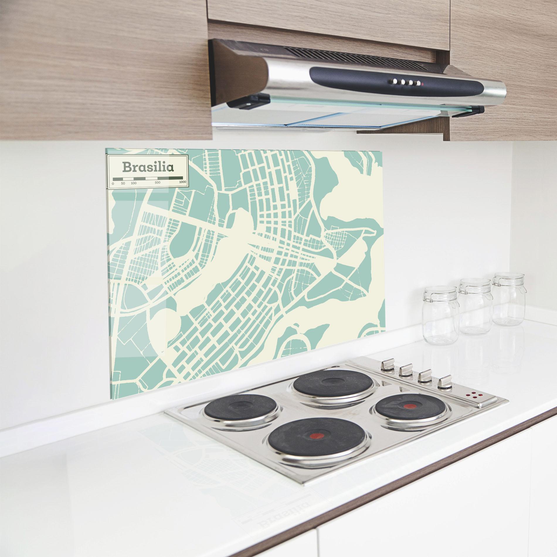 Konyhai üveg hátfal Brasilia Map mockup 8