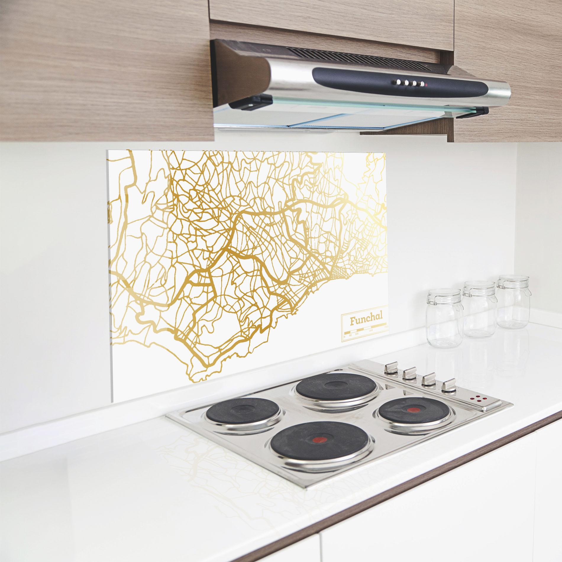 Konyhai üveg hátfal Funchal Gold Map mockup 8