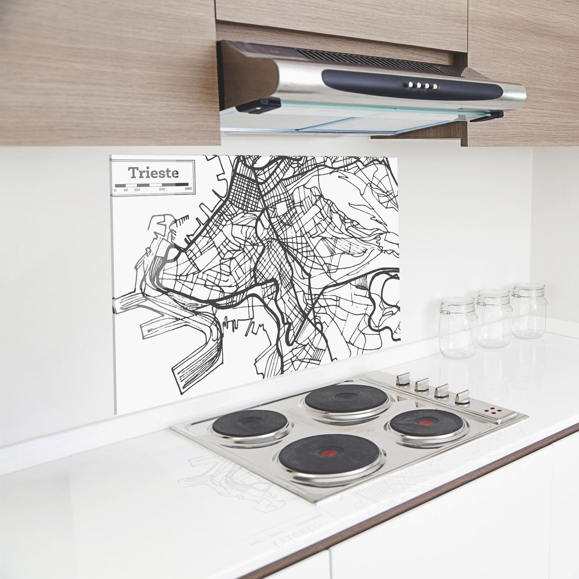 Konyhai üveg hátfal Trieste Map mockup 8