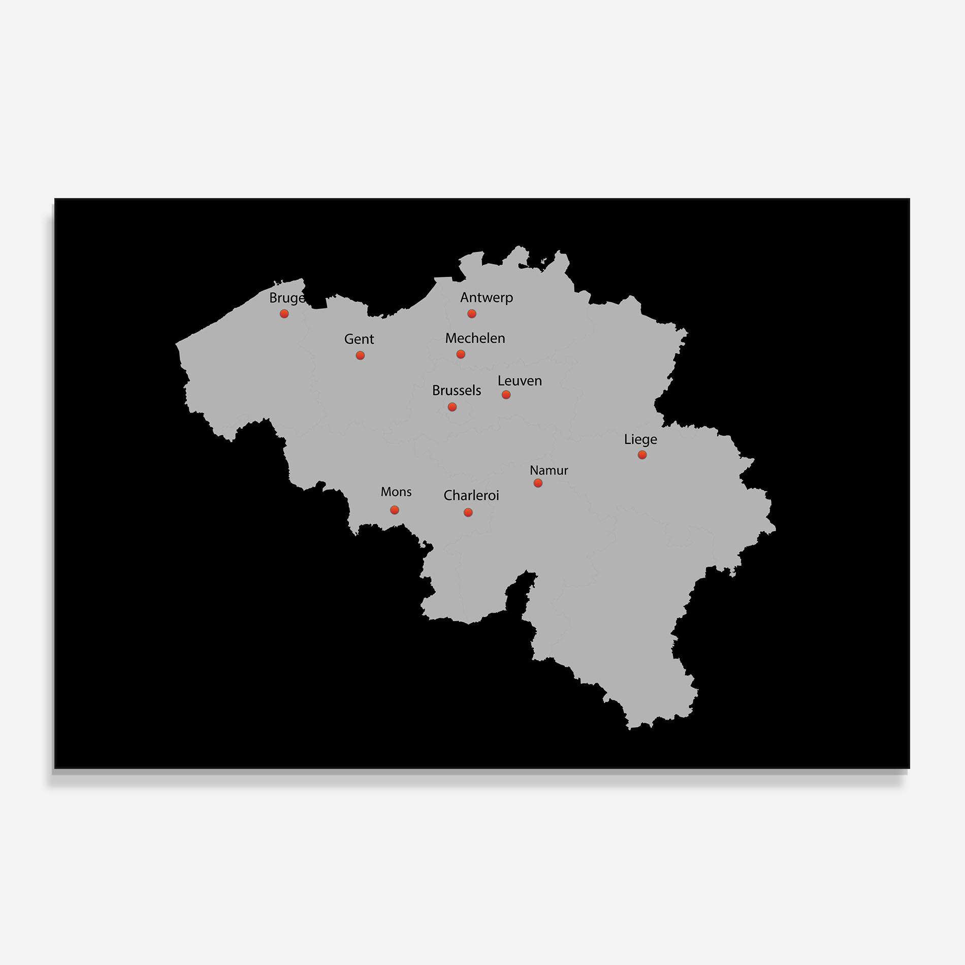 Konyhai üveg hátfal Belgium Map mockup 0