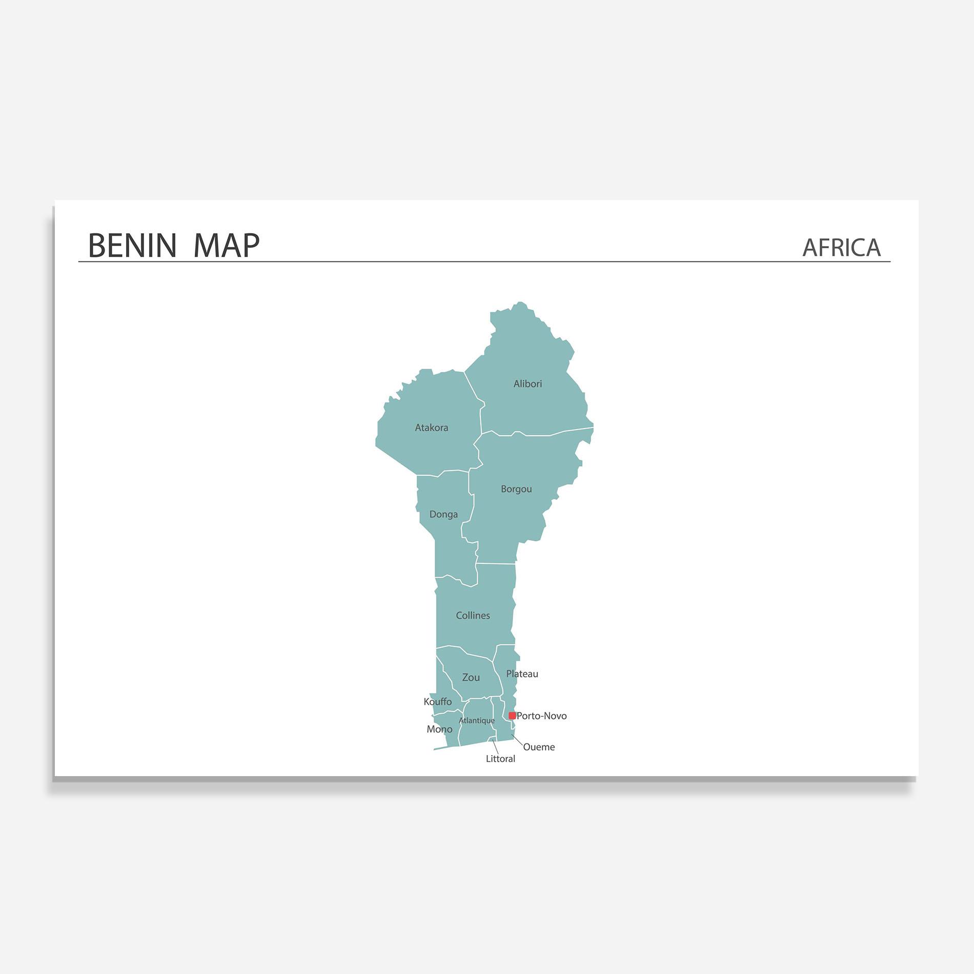 Konyhai üveg hátfal Benin Map mockup 0