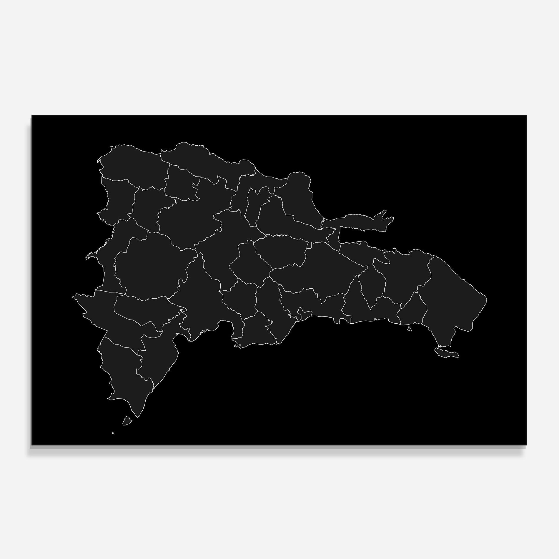 Konyhai üveg hátfal Dominican Republic Grey Map mockup 0