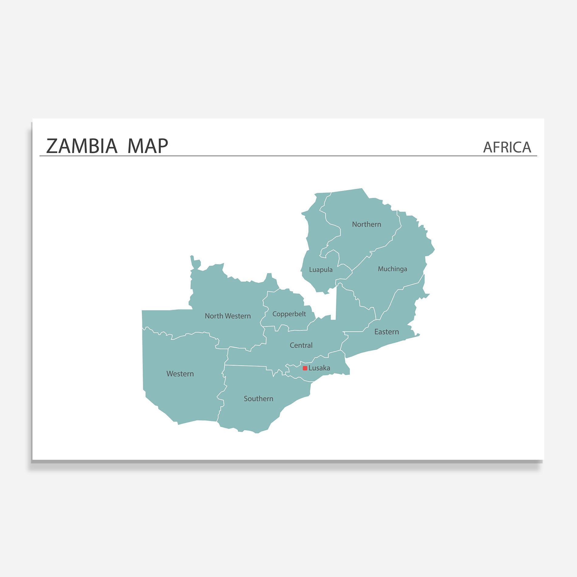 Konyhai üveg hátfal Zambia Map mockup 0