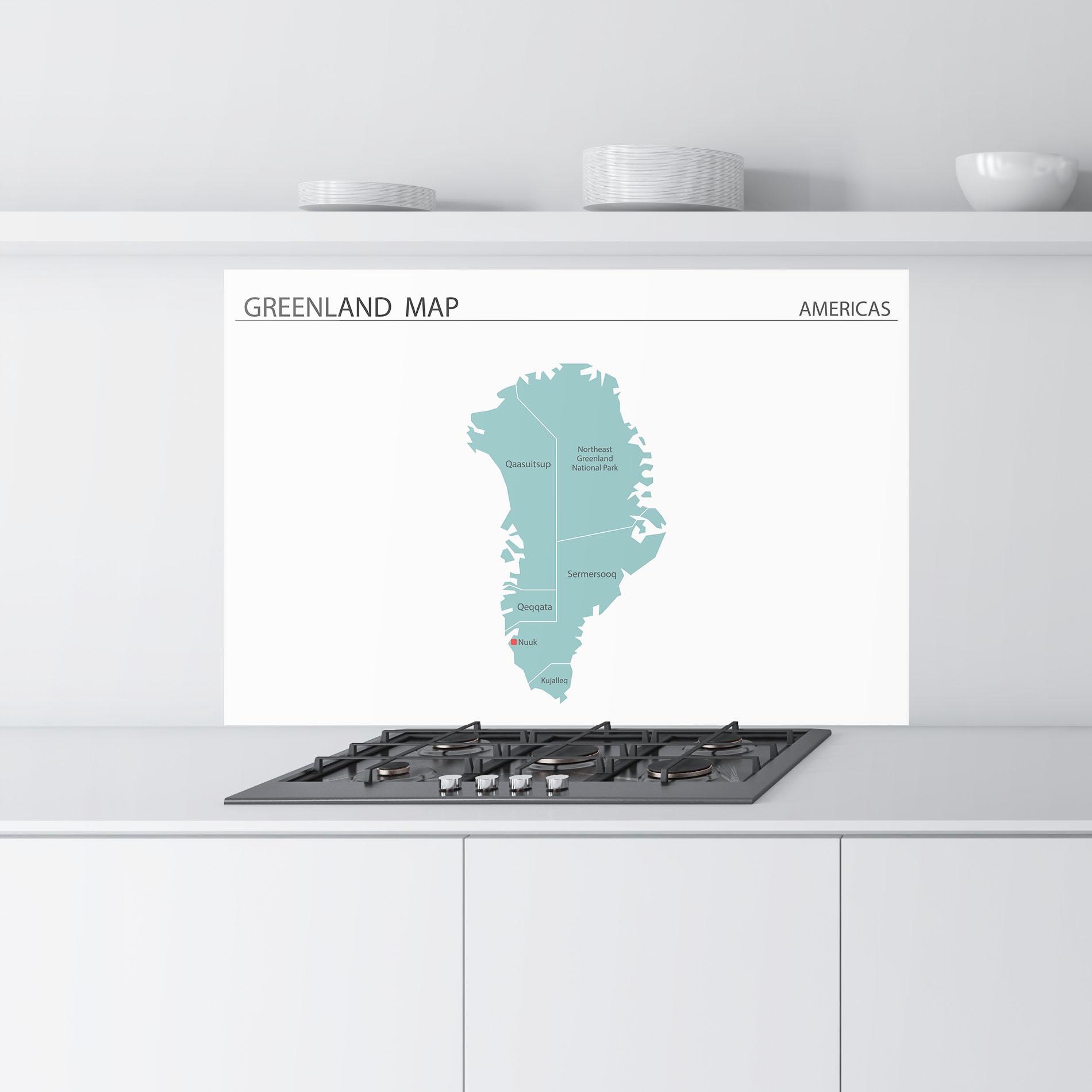 Konyhai üveg hátfal Greenland Map mockup 9
