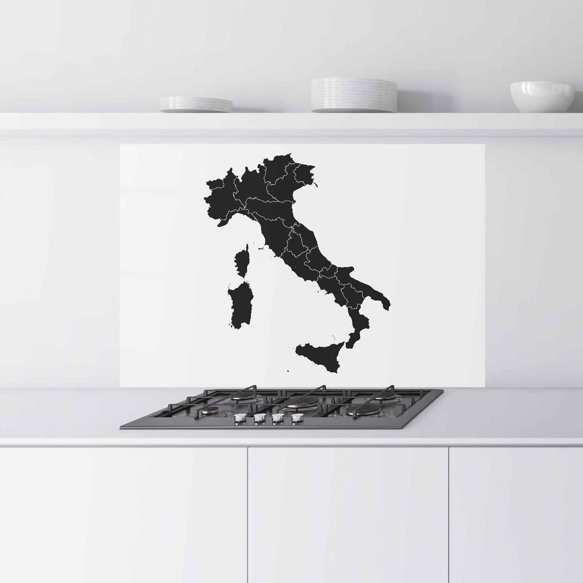 Konyhai üveg hátfal Italy Grey Map mockup 9
