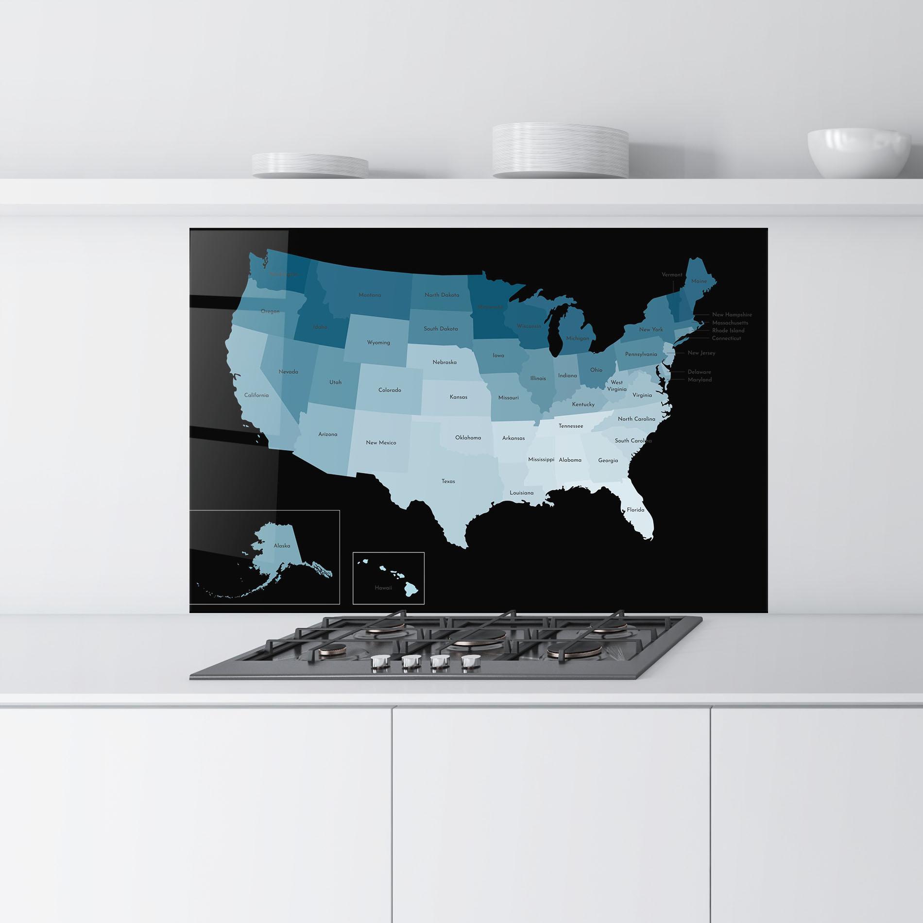 Konyhai üveg hátfal Sua Blue Map mockup 9
