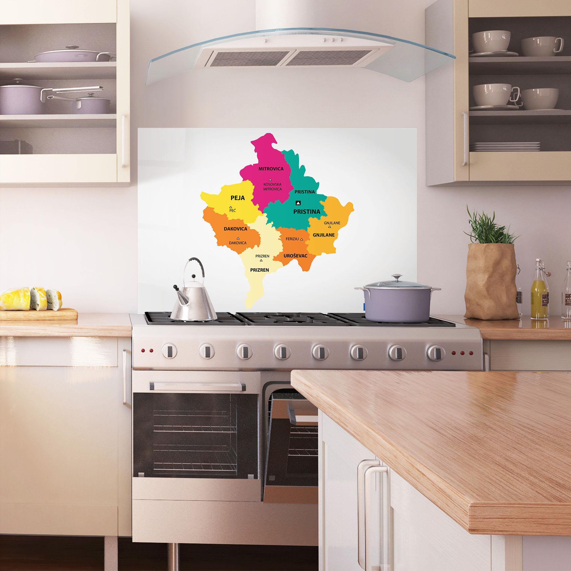 Konyhai üveg hátfal Kosovo Color Map mockup 1