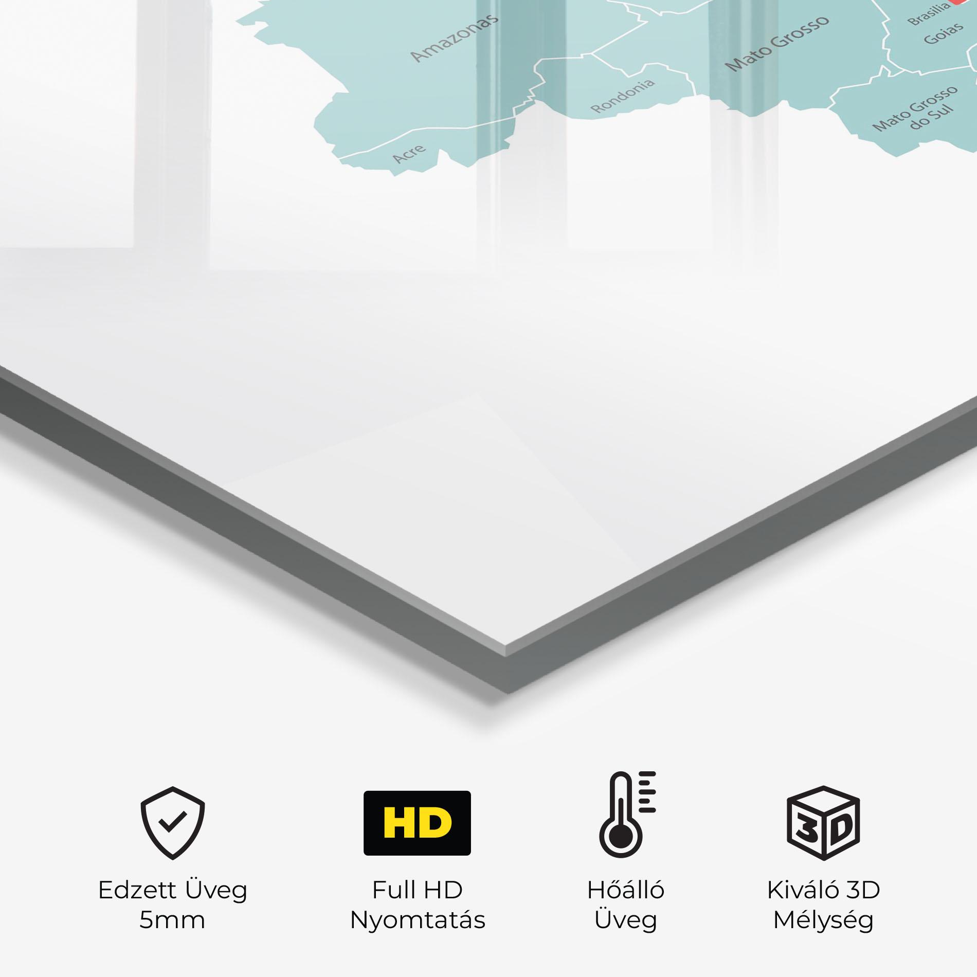 Konyhai üveg hátfal Brazil Map mockup 2
