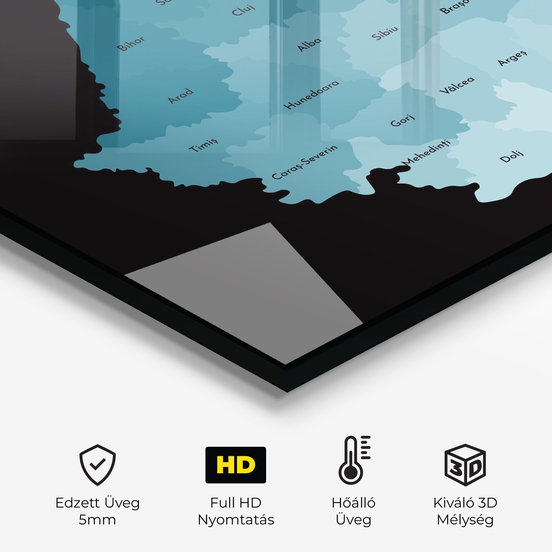 Romania Blue Map mockup 2