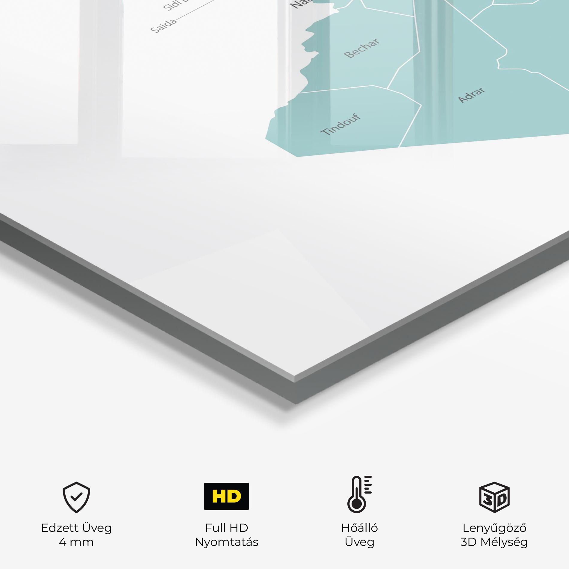 Konyhai üveg hátfal Algeria Map mockup 2