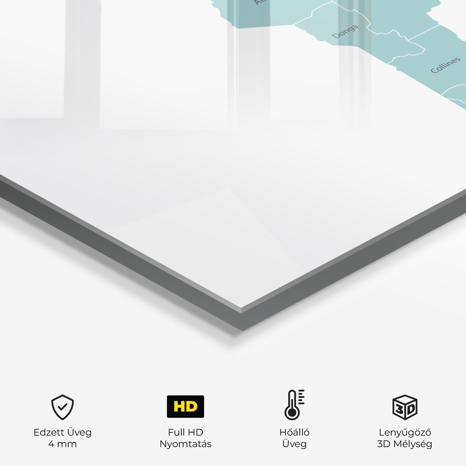 Konyhai üveg hátfal Benin Map mockup 2