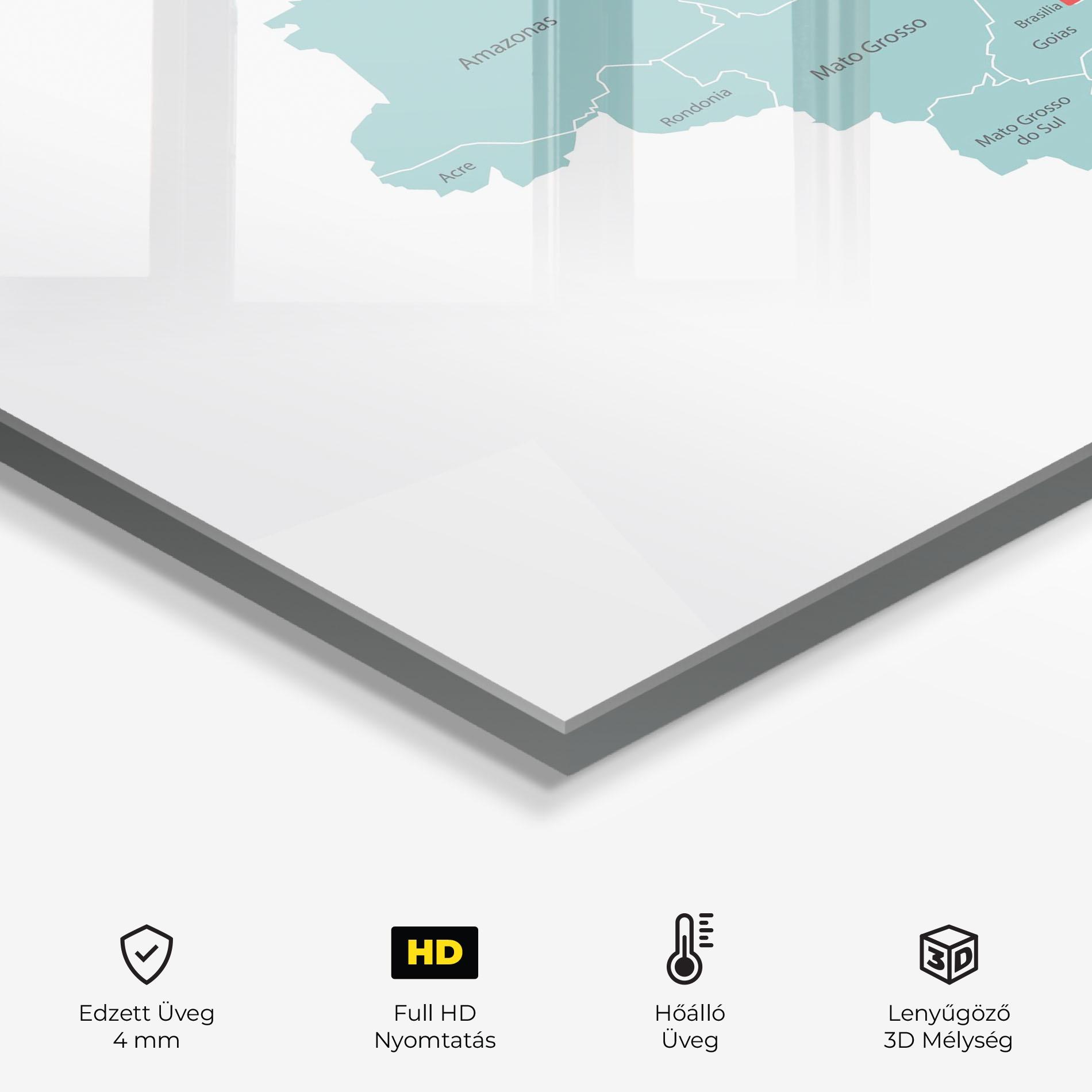 Konyhai üveg hátfal Brazil Map mockup 2