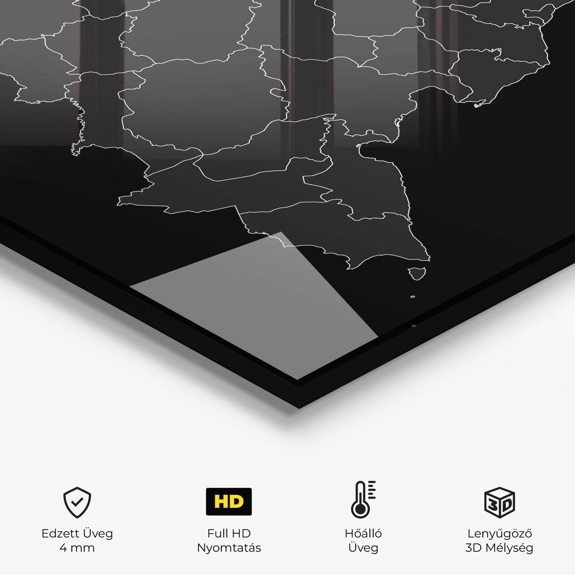 Konyhai üveg hátfal Dominican Republic Grey Map mockup 2