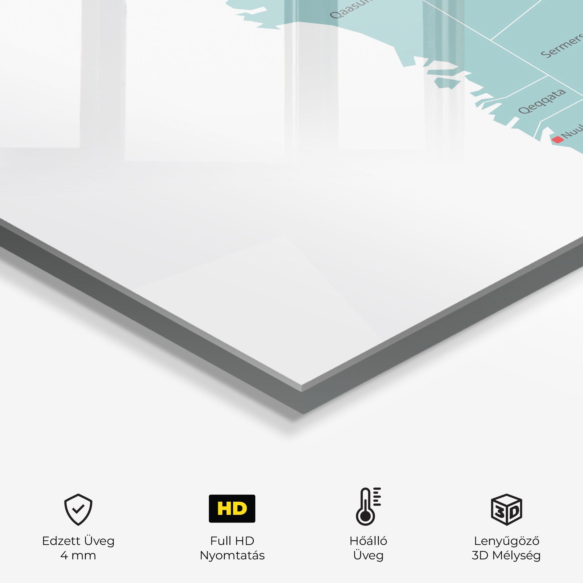 Konyhai üveg hátfal Greenland Map mockup 2