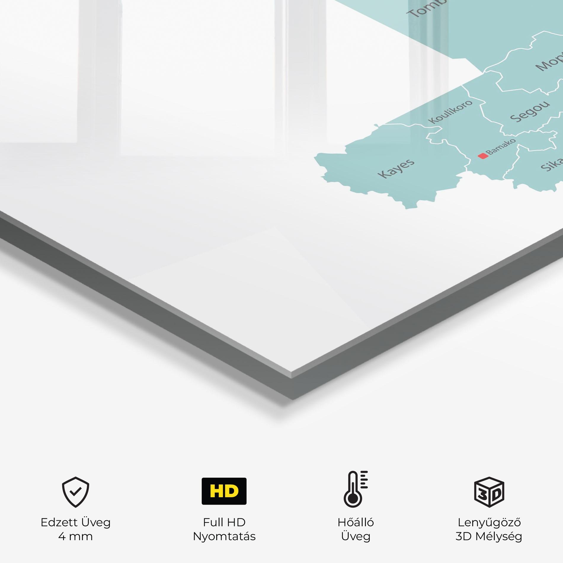 Konyhai üveg hátfal Mali Map mockup 2