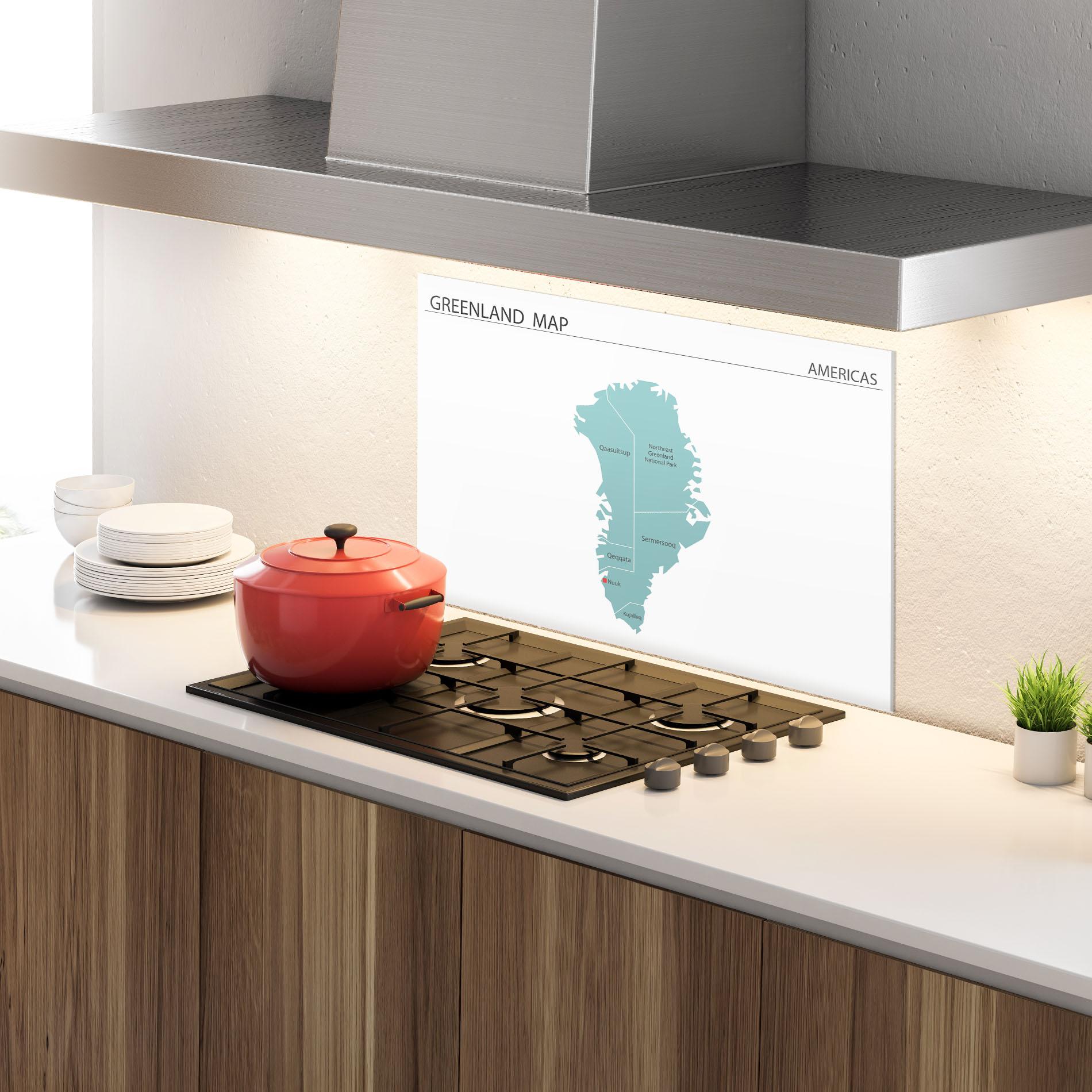 Konyhai üveg hátfal Greenland Map mockup 4