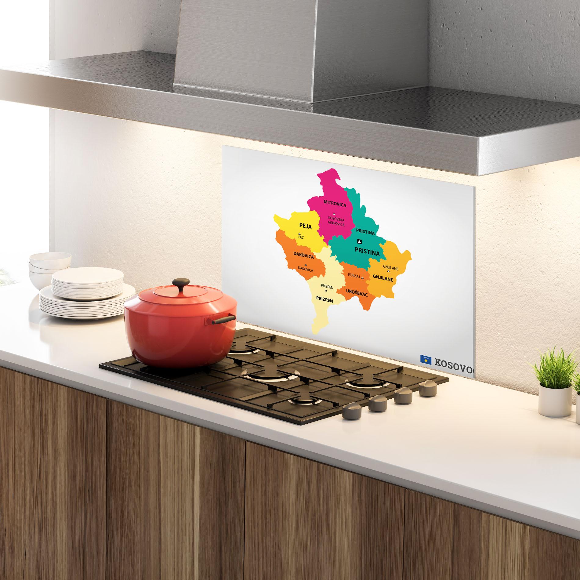 Konyhai üveg hátfal Kosovo Color Map mockup 4