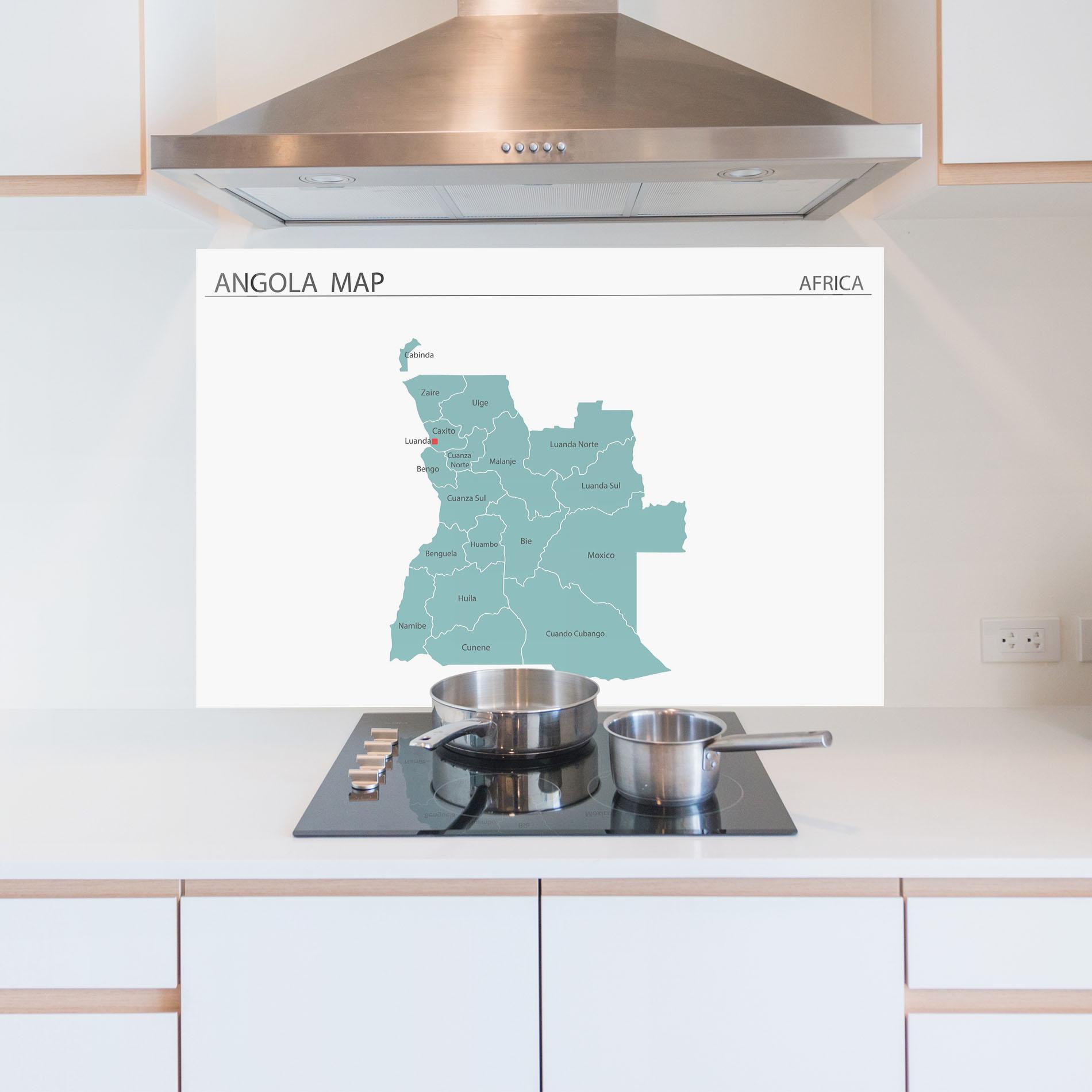 Konyhai üveg hátfal Angola Map mockup 5