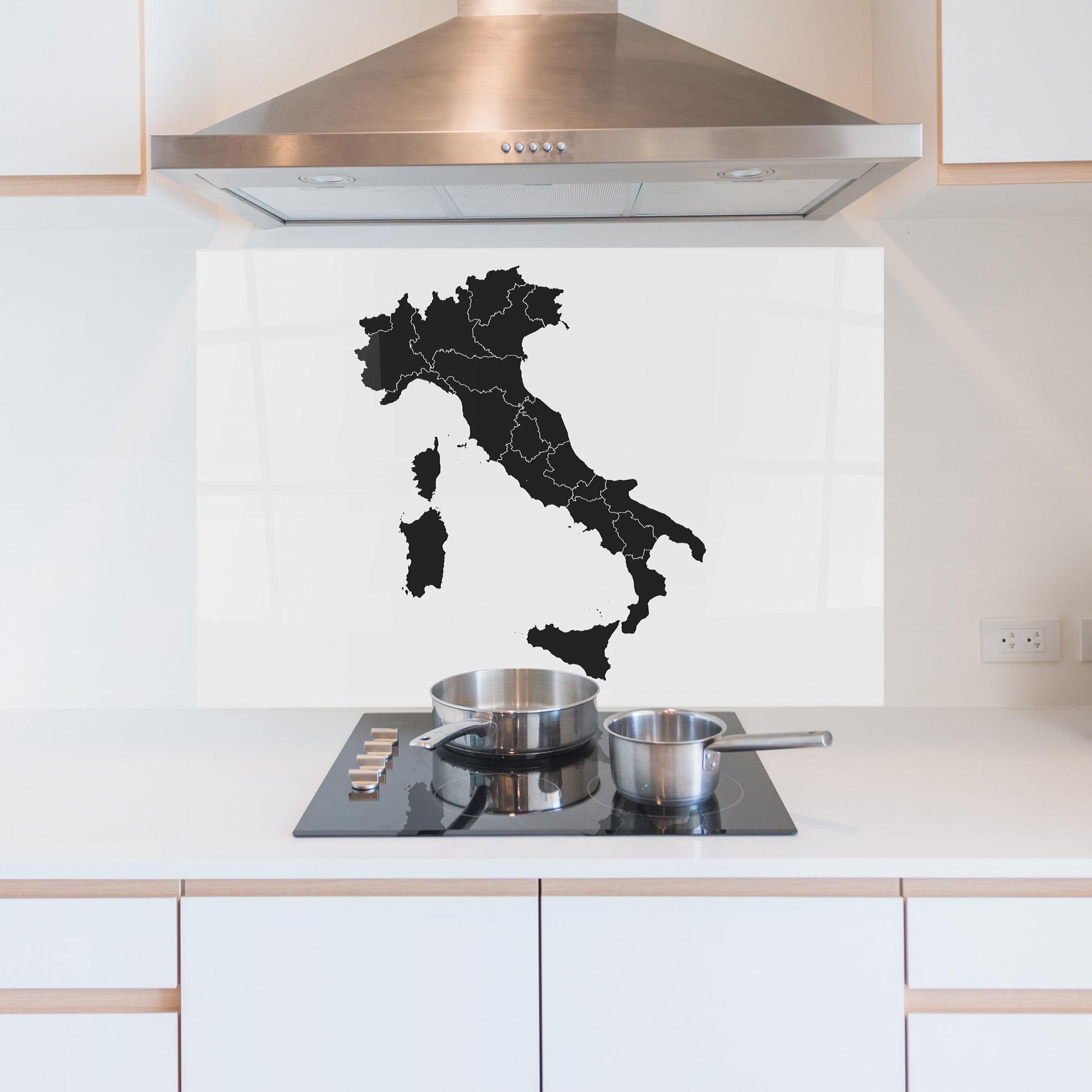 Konyhai üveg hátfal Italy Grey Map mockup 5